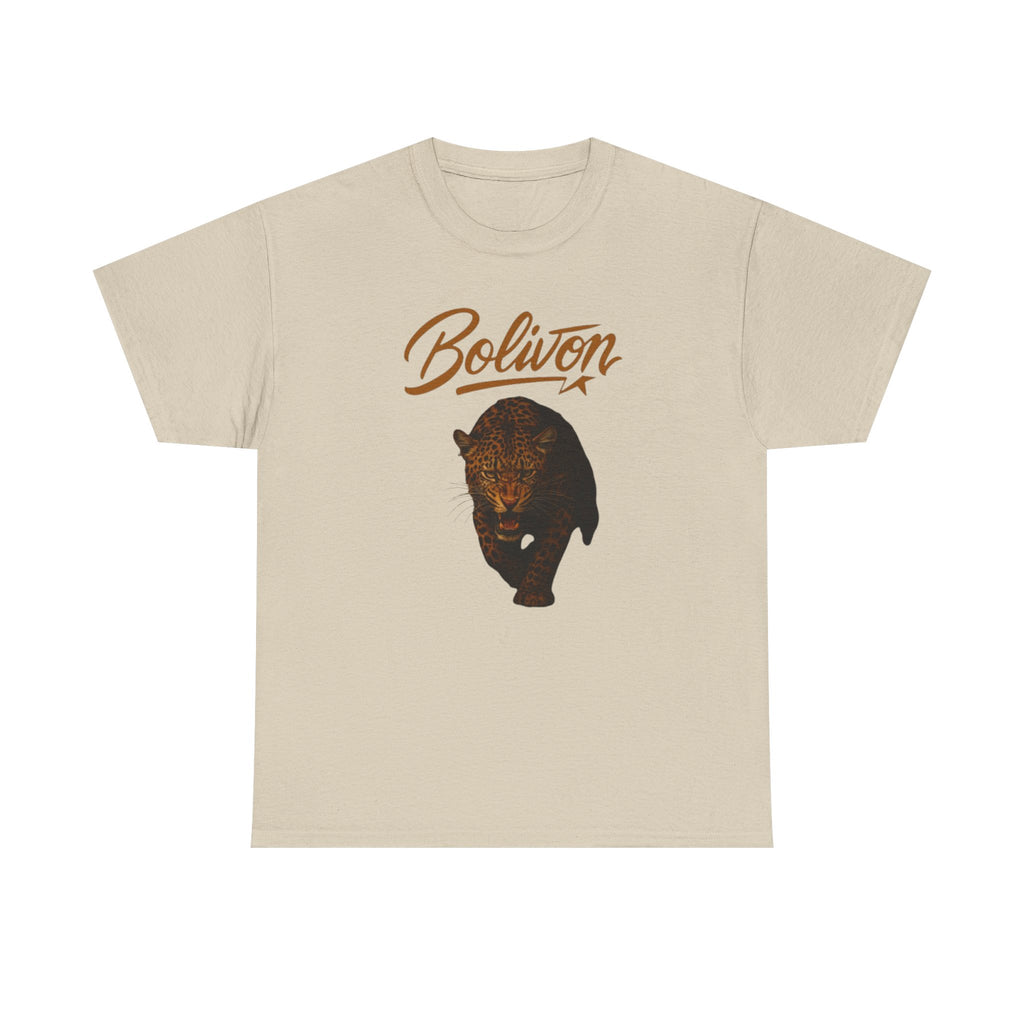 Bolivon Leopard Graphic Tee — Vintage Script Nature T-Shirt | Premium Streetwear
