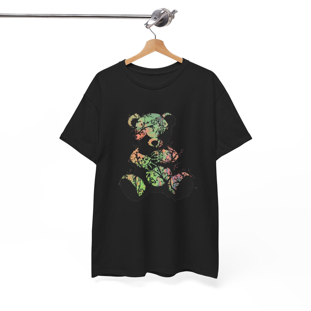Teddy Bear Graphic Tee — Floral Patchwork Plush Design | Premium Streetwear