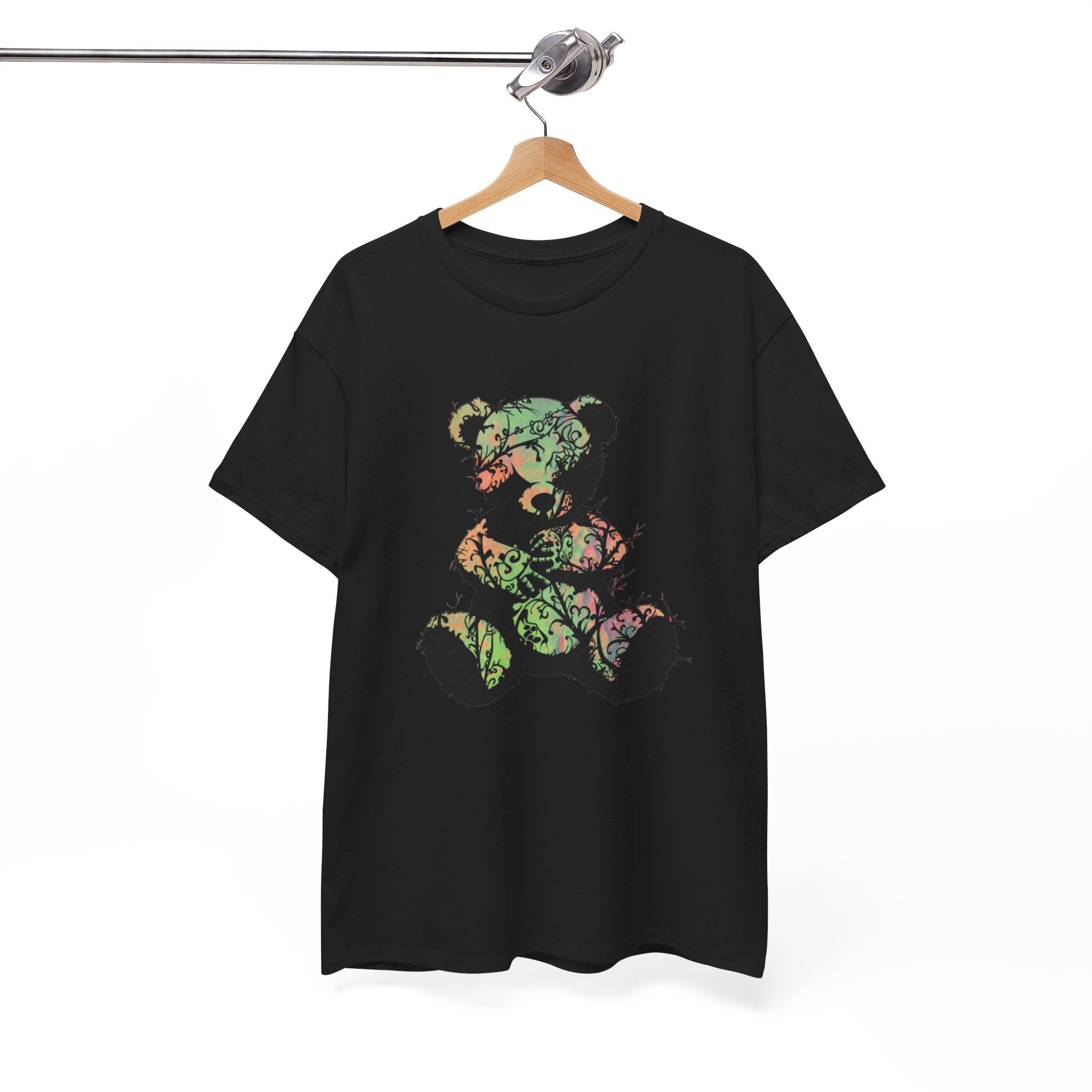 Teddy Bear Graphic Tee — Floral Patchwork Plush Design | Premium Streetwear