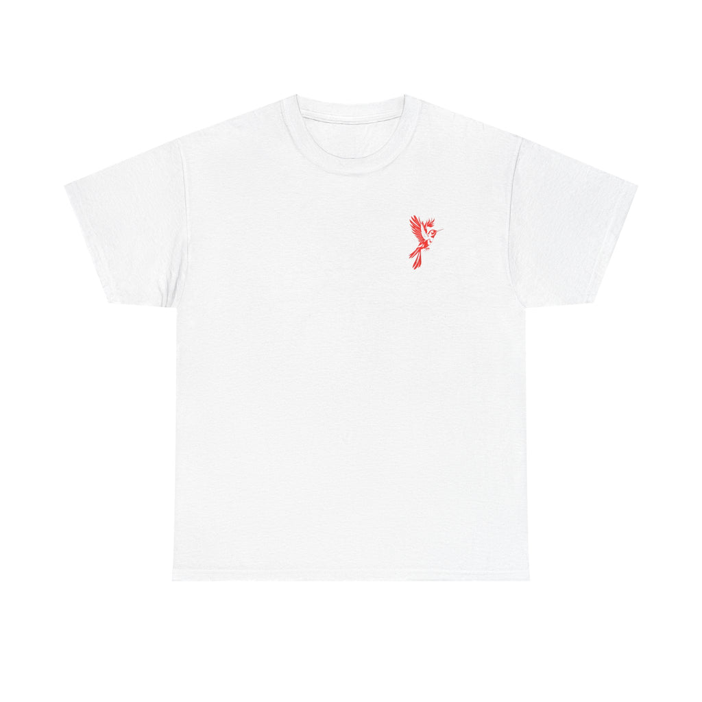 Ascend Red Dove T-Shirt — Minimal Chest Logo & Bold Back Print | Premium Streetwear