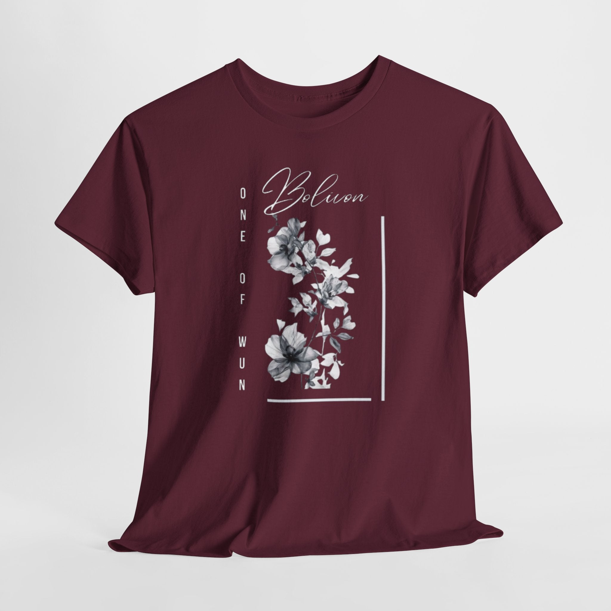 Bolivon Exclusive Floral Serenity Tee — Monochrome Botanical Graphic T-Shirt | Premium Streetwear