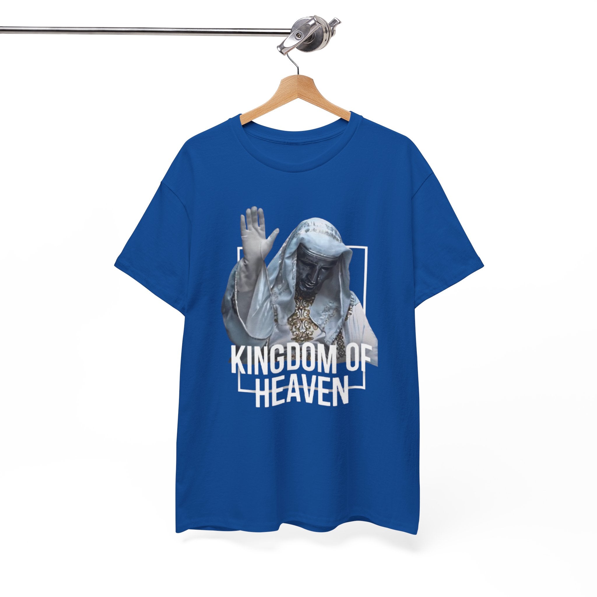 King Baldwin Graphic Tee — Kingdom of Heaven Religious Statue Design | Premium Streetwear