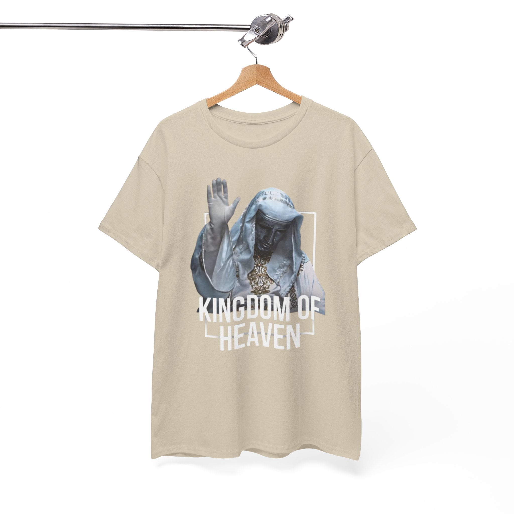 King Baldwin Graphic Tee — Kingdom of Heaven Religious Statue Design | Premium Streetwear