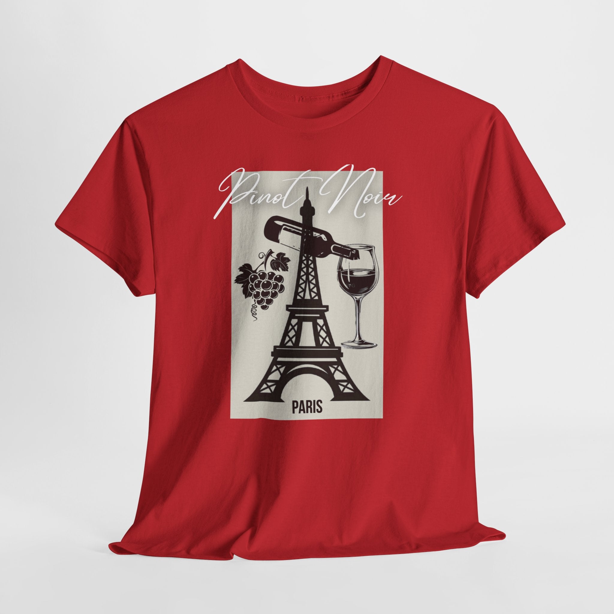 Paris Wine Tee — "Pinot Noir" Eiffel Tower Wine Glass T-Shirt | Premium Streetwear