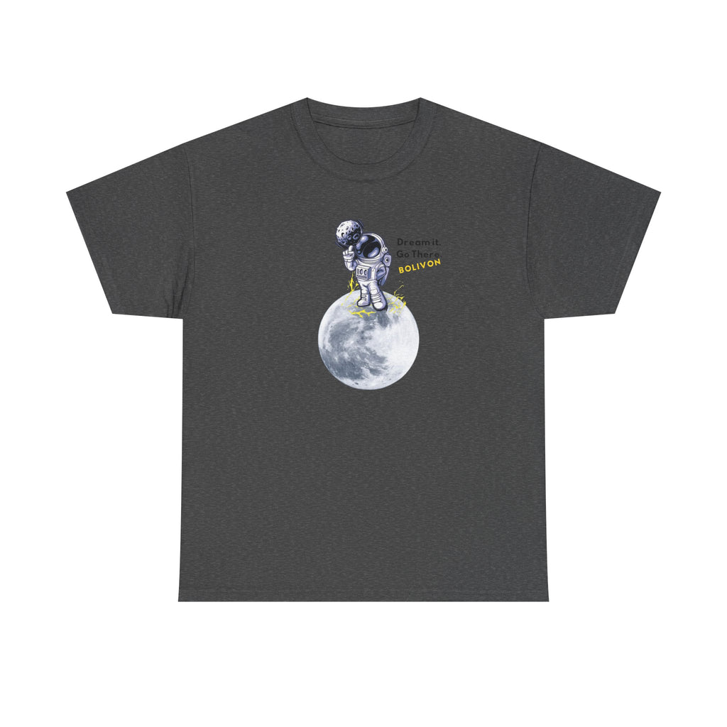 Astronaut on Moon T-Shirt — 'Dream it. Go there.' Space Graphic Tee | Premium Streetwear