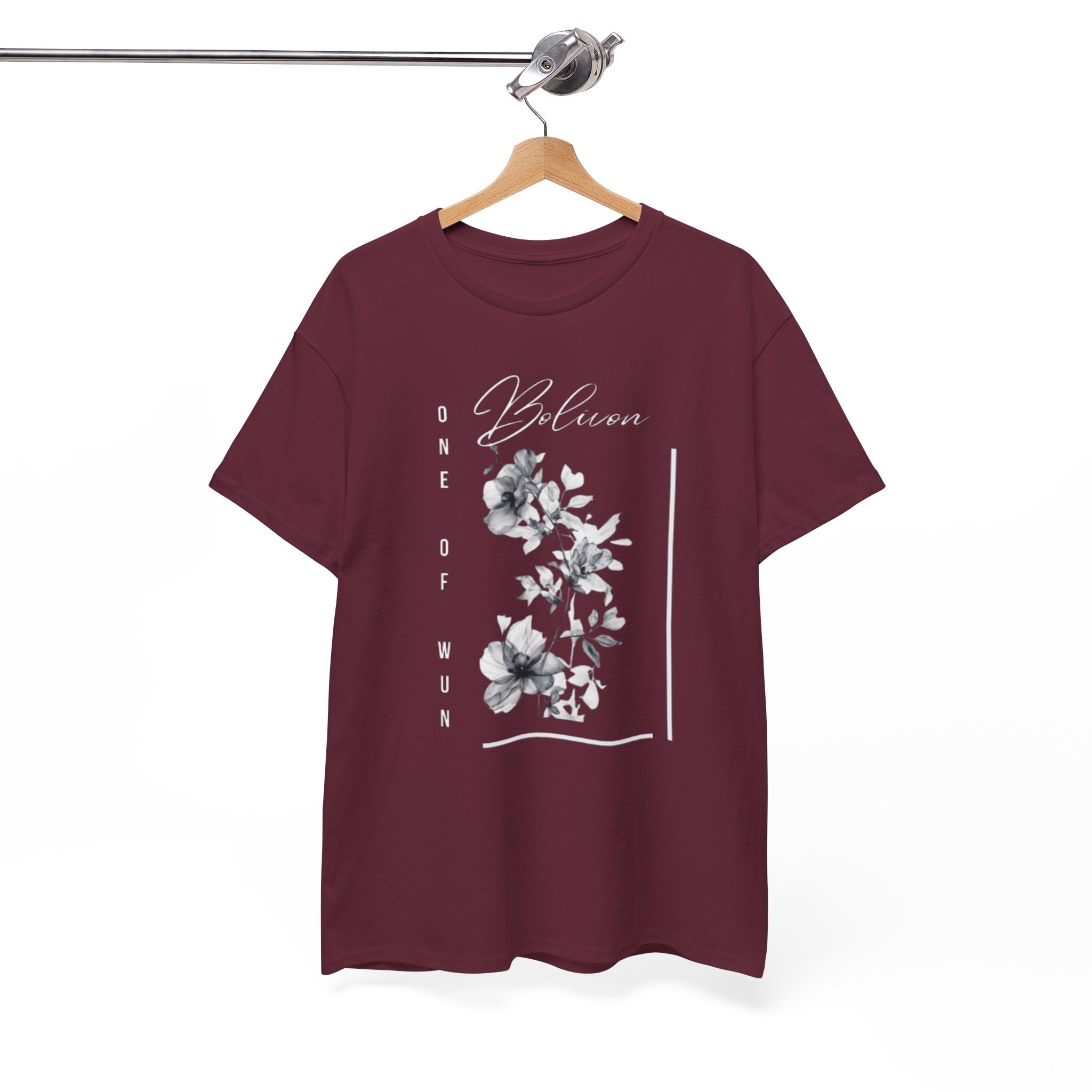 Bolivon Exclusive Floral Serenity Tee — Monochrome Botanical Graphic T-Shirt | Premium Streetwear