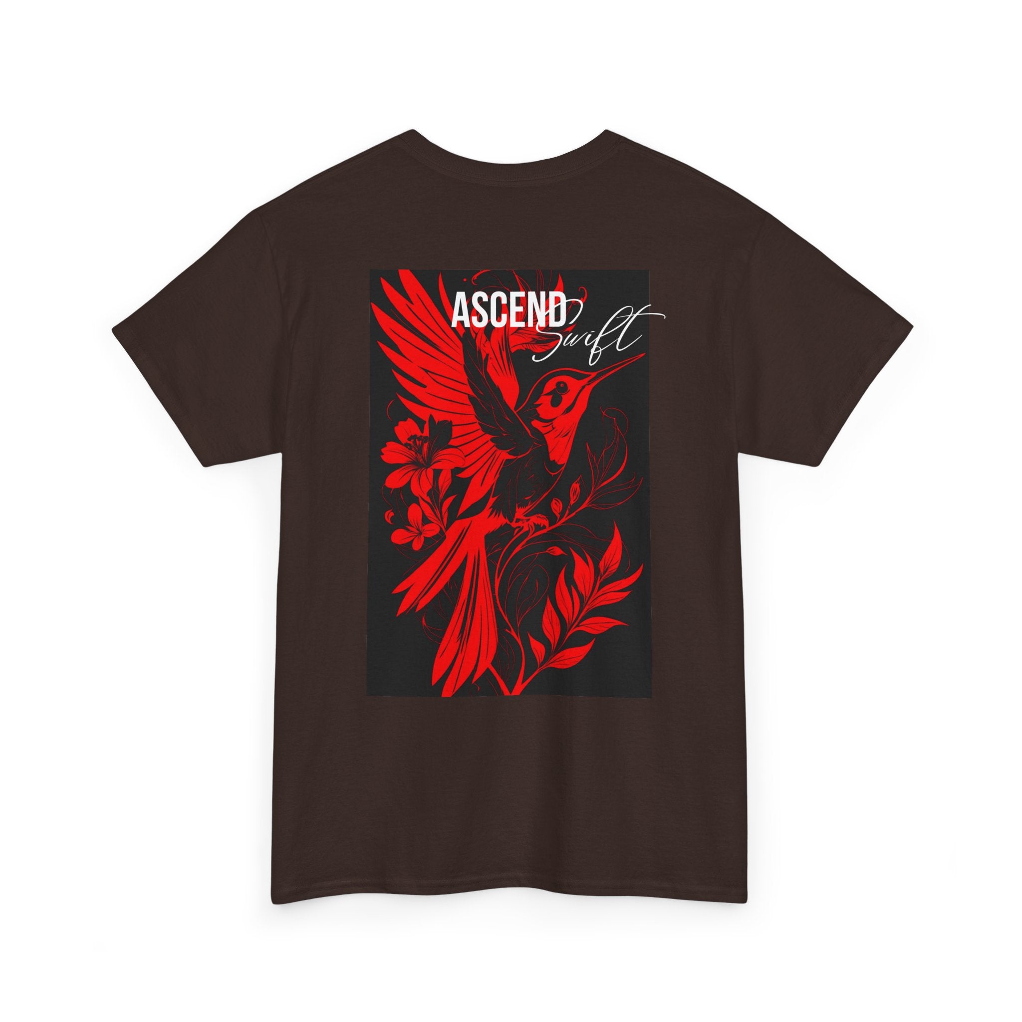 Ascend Red Dove T-Shirt — Minimal Chest Logo & Bold Back Print | Premium Streetwear