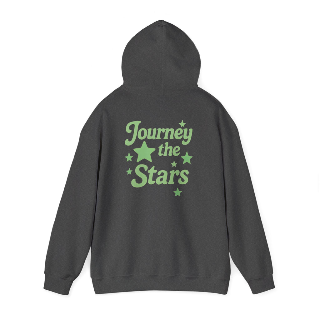 Journey the Stars Hoodie — Retro Green Star Graphic Hooded Sweatshirt | Premium Streetwear