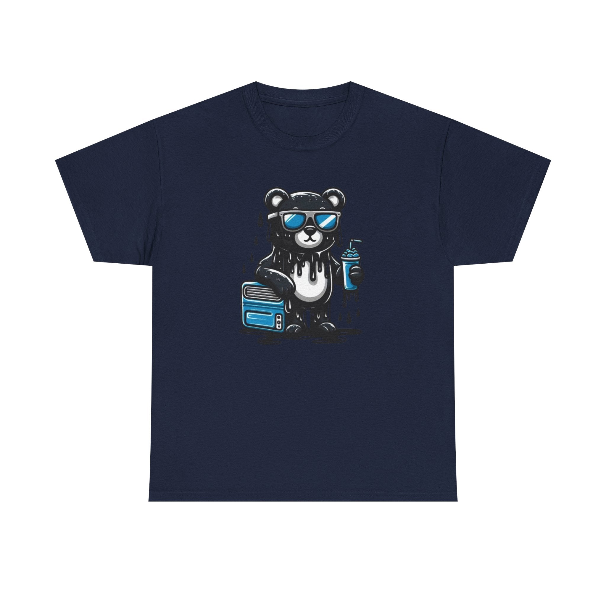 Cool Drip Bear T‑Shirt – Sunglasses Panda with Paint Can Graphic Tee Streetwear Style