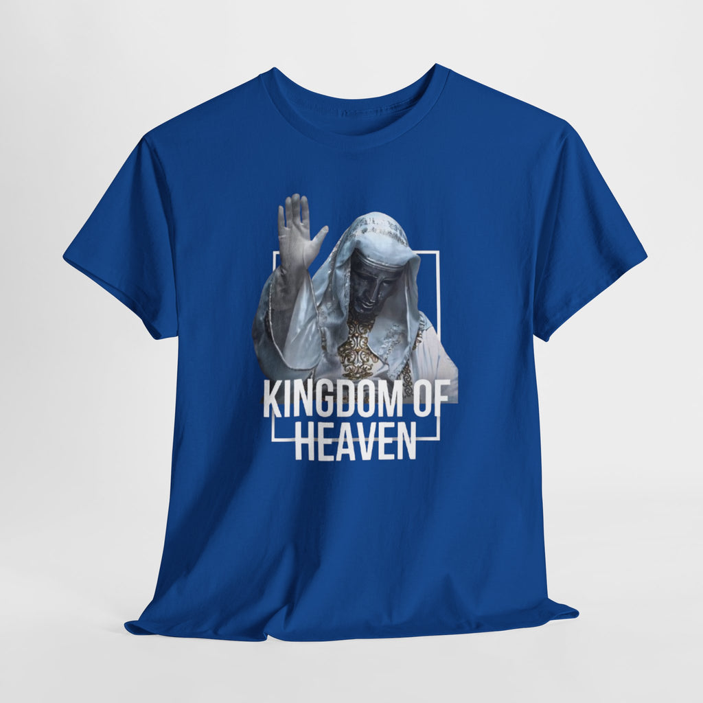 King Baldwin Graphic Tee — Kingdom of Heaven Religious Statue Design | Premium Streetwear
