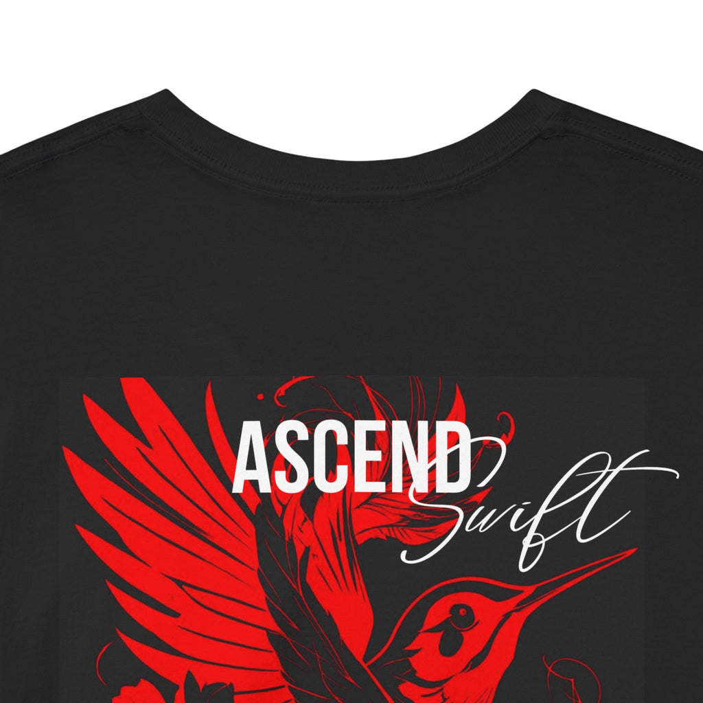 Ascend Red Dove T-Shirt — Minimal Chest Logo & Bold Back Print | Premium Streetwear