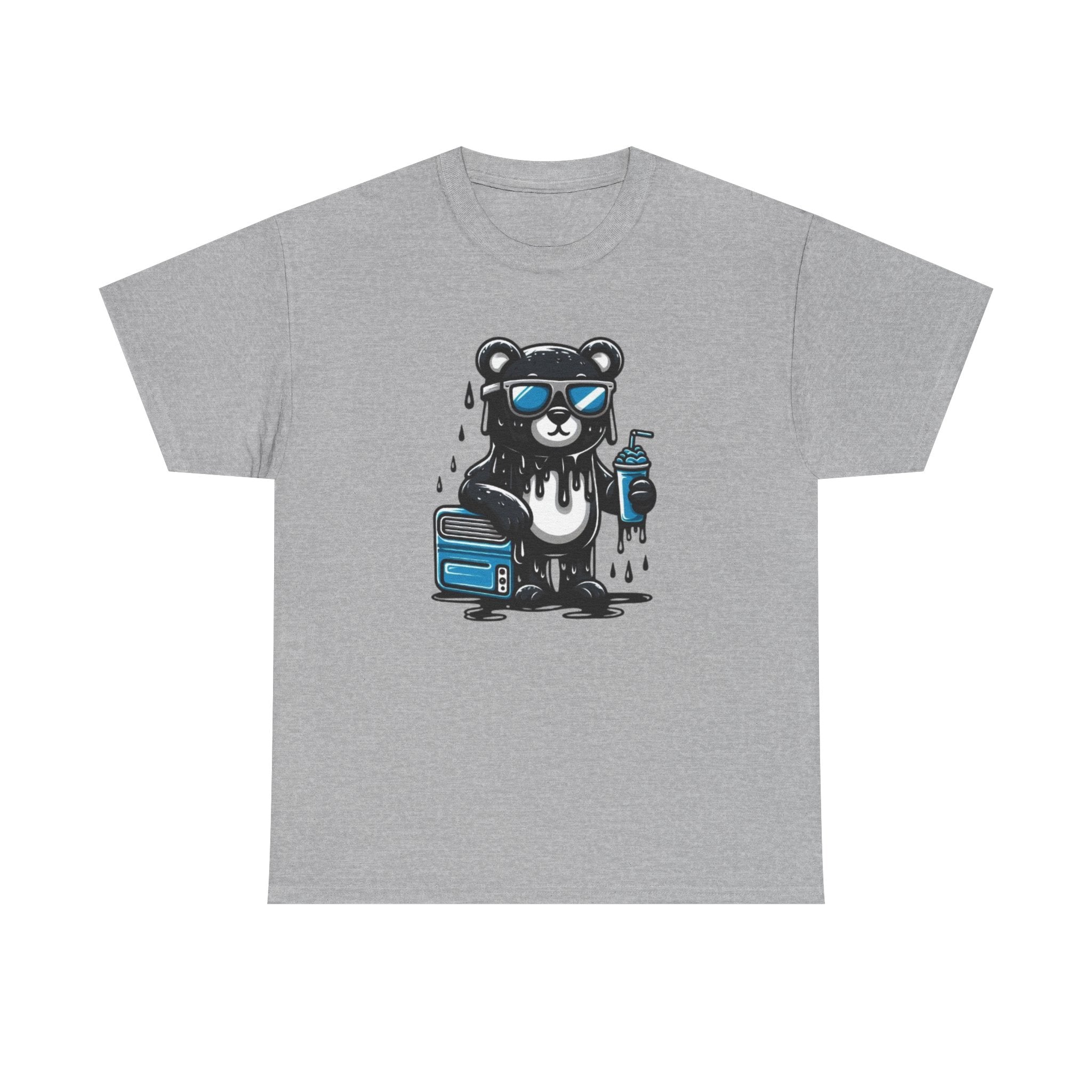 Cool Drip Bear T‑Shirt – Sunglasses Panda with Paint Can Graphic Tee Streetwear Style