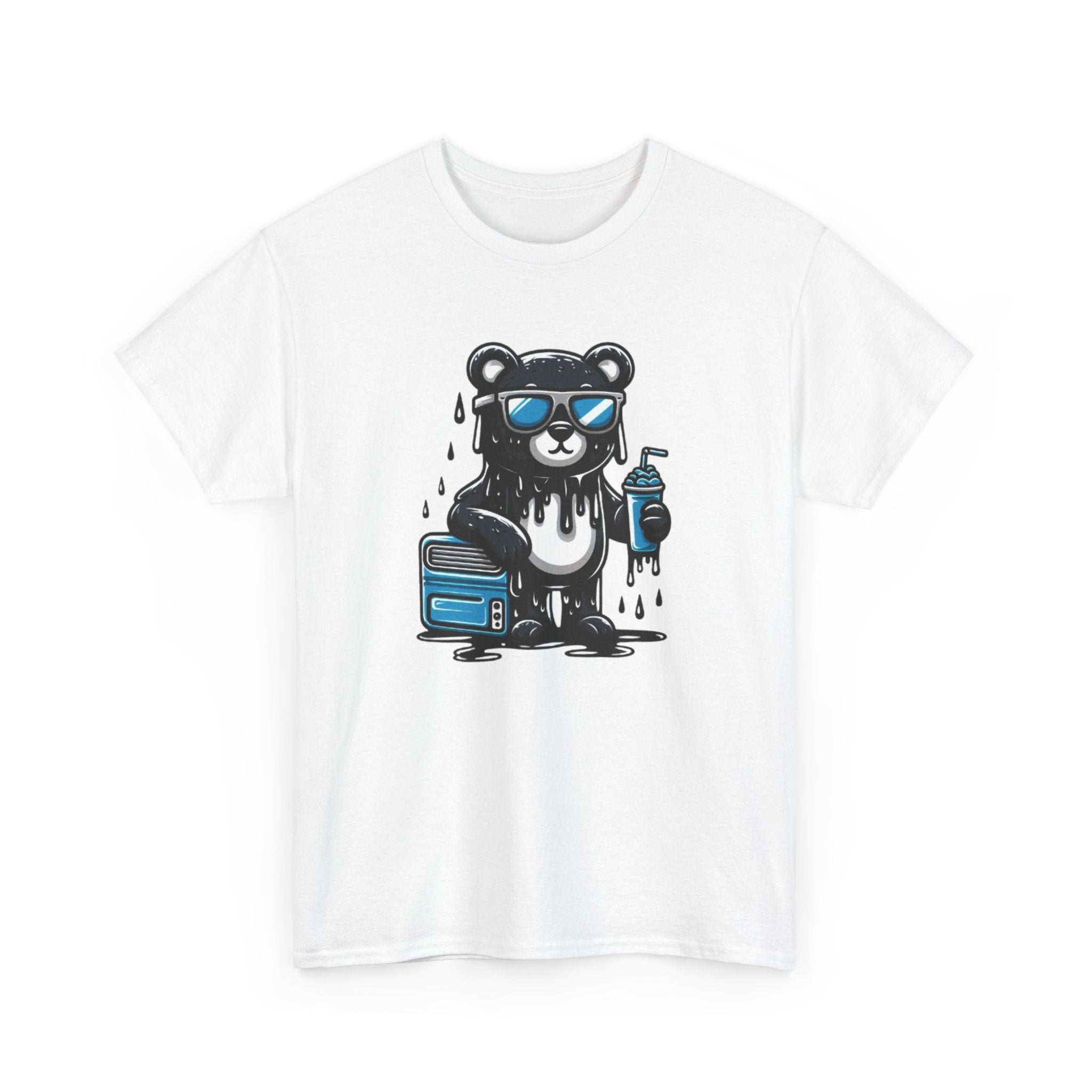 Cool Drip Bear T‑Shirt – Sunglasses Panda with Paint Can Graphic Tee Streetwear Style