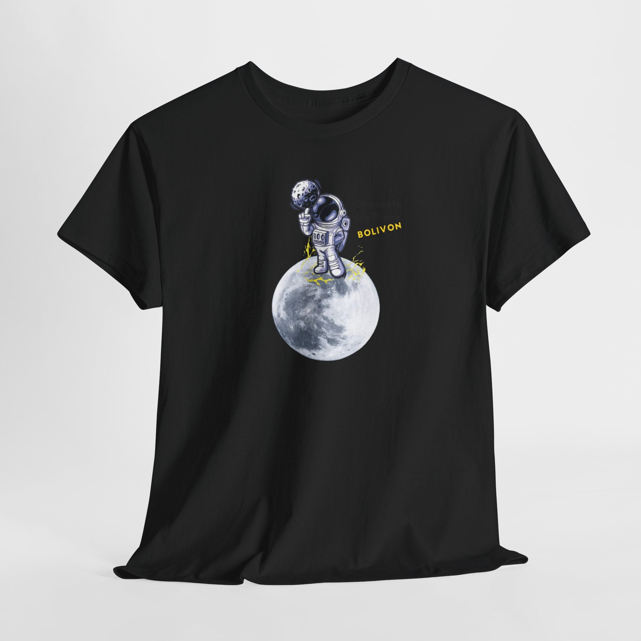 Astronaut on Moon T-Shirt — 'Dream it. Go there.' Space Graphic Tee | Premium Streetwear