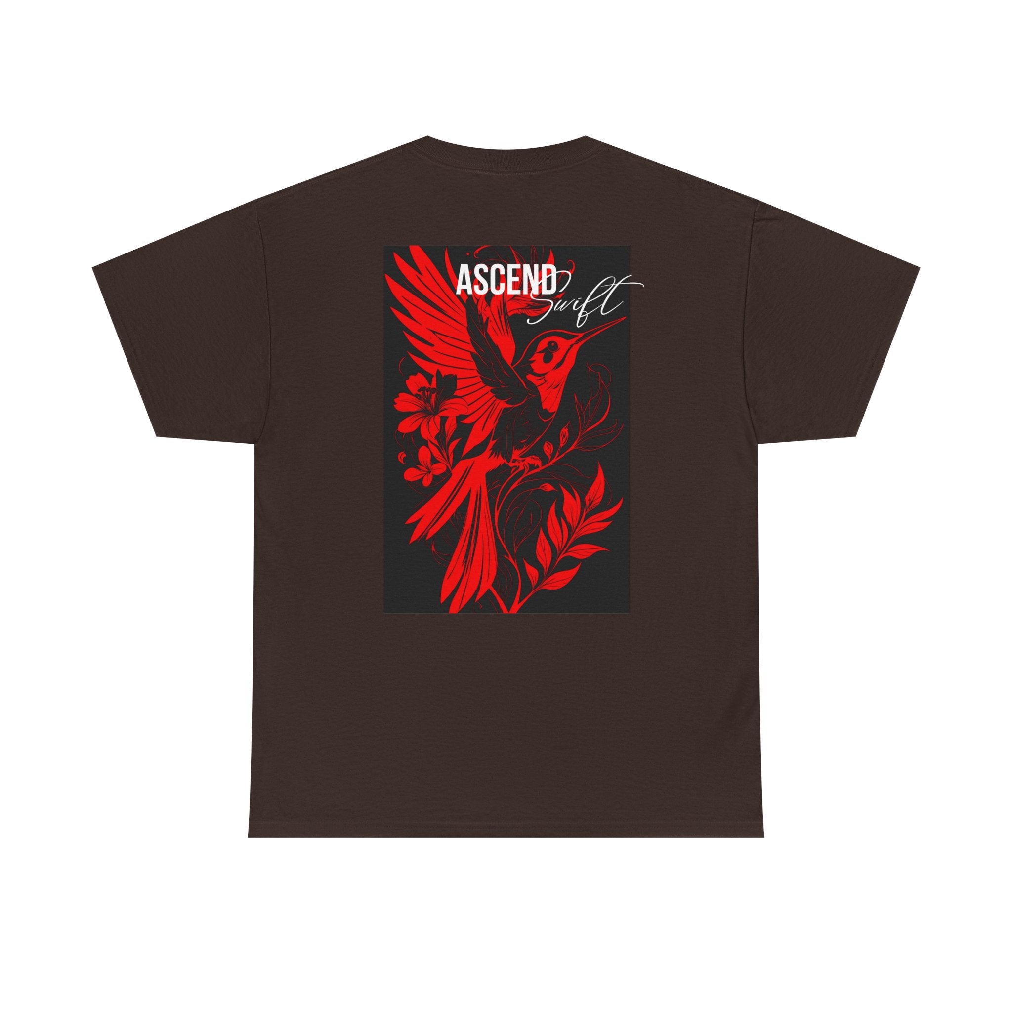 Ascend Red Dove T-Shirt — Minimal Chest Logo & Bold Back Print | Premium Streetwear