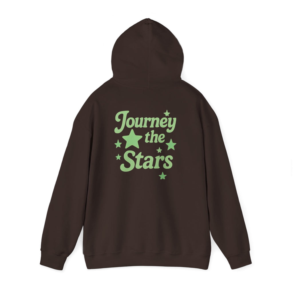 Journey the Stars Hoodie — Retro Green Star Graphic Hooded Sweatshirt | Premium Streetwear