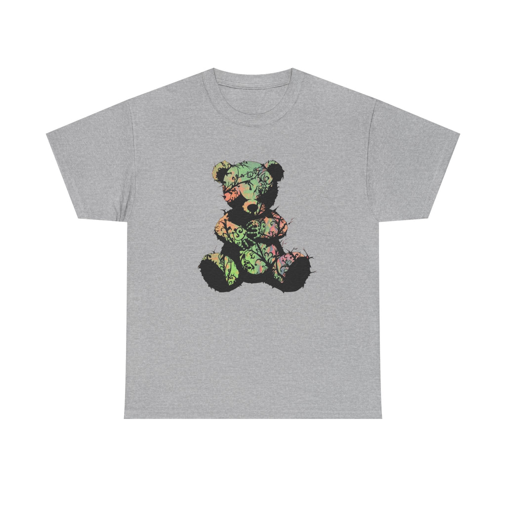 Teddy Bear Graphic Tee — Floral Patchwork Plush Design | Premium Streetwear