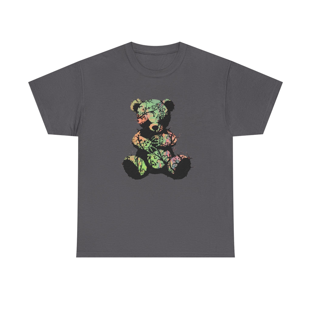 Teddy Bear Graphic Tee — Floral Patchwork Plush Design | Premium Streetwear