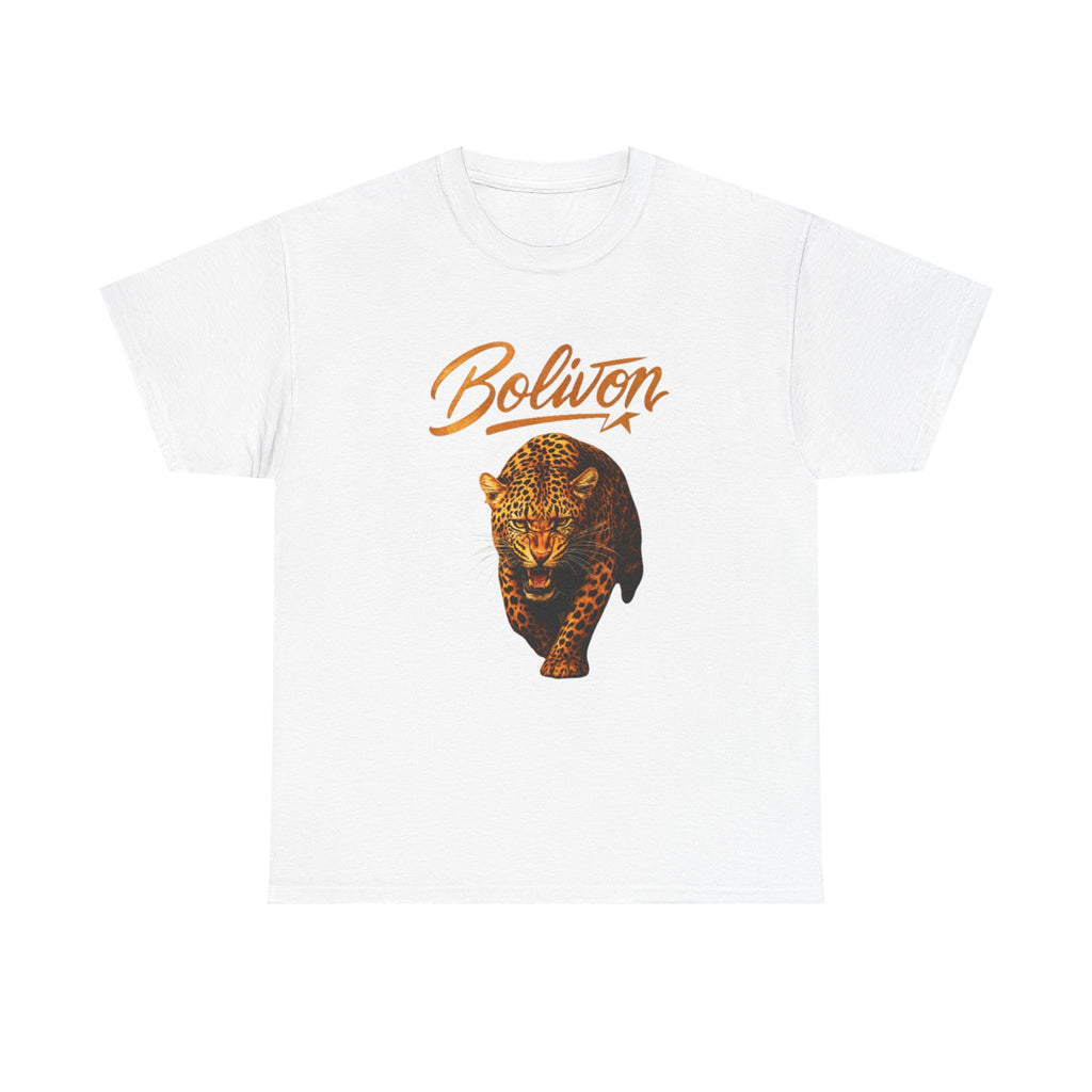 Bolivon Leopard Graphic Tee — Vintage Script Nature T-Shirt | Premium Streetwear