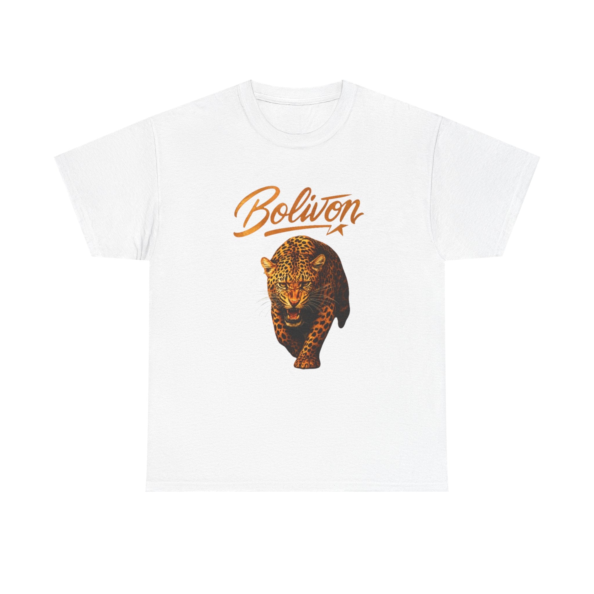 Bolivon Leopard Graphic Tee — Vintage Script Nature T-Shirt | Premium Streetwear