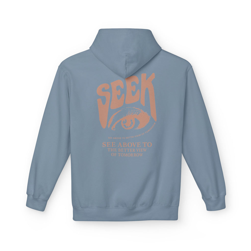 SEEK Eye Graphic Hoodie — Inspirational Vision Fleece Pullover | Premium Streetwear