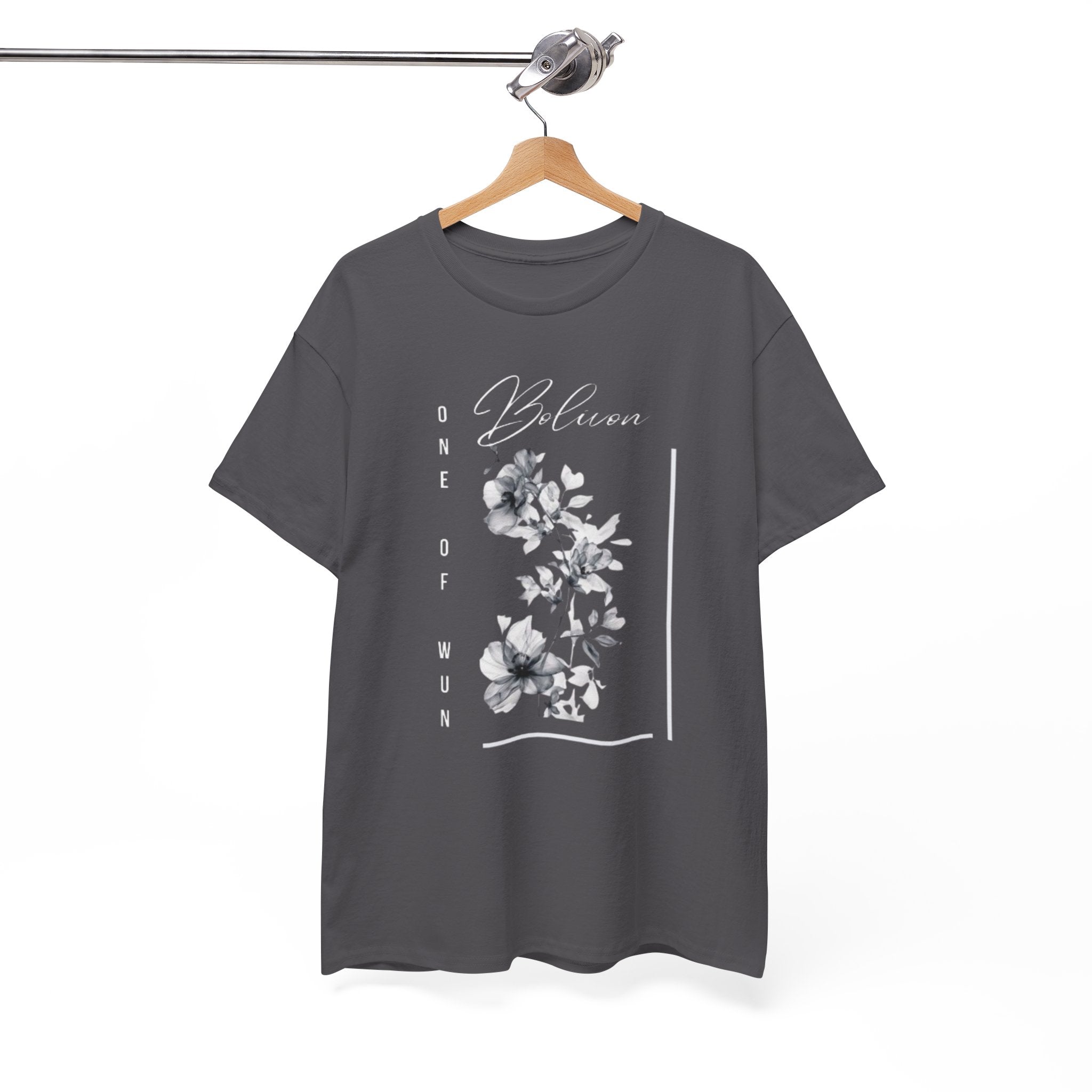 Bolivon Exclusive Floral Serenity Tee — Monochrome Botanical Graphic T-Shirt | Premium Streetwear