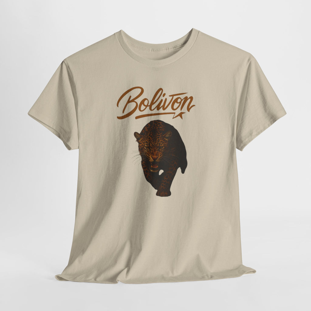 Bolivon Leopard Graphic Tee — Vintage Script Nature T-Shirt | Premium Streetwear