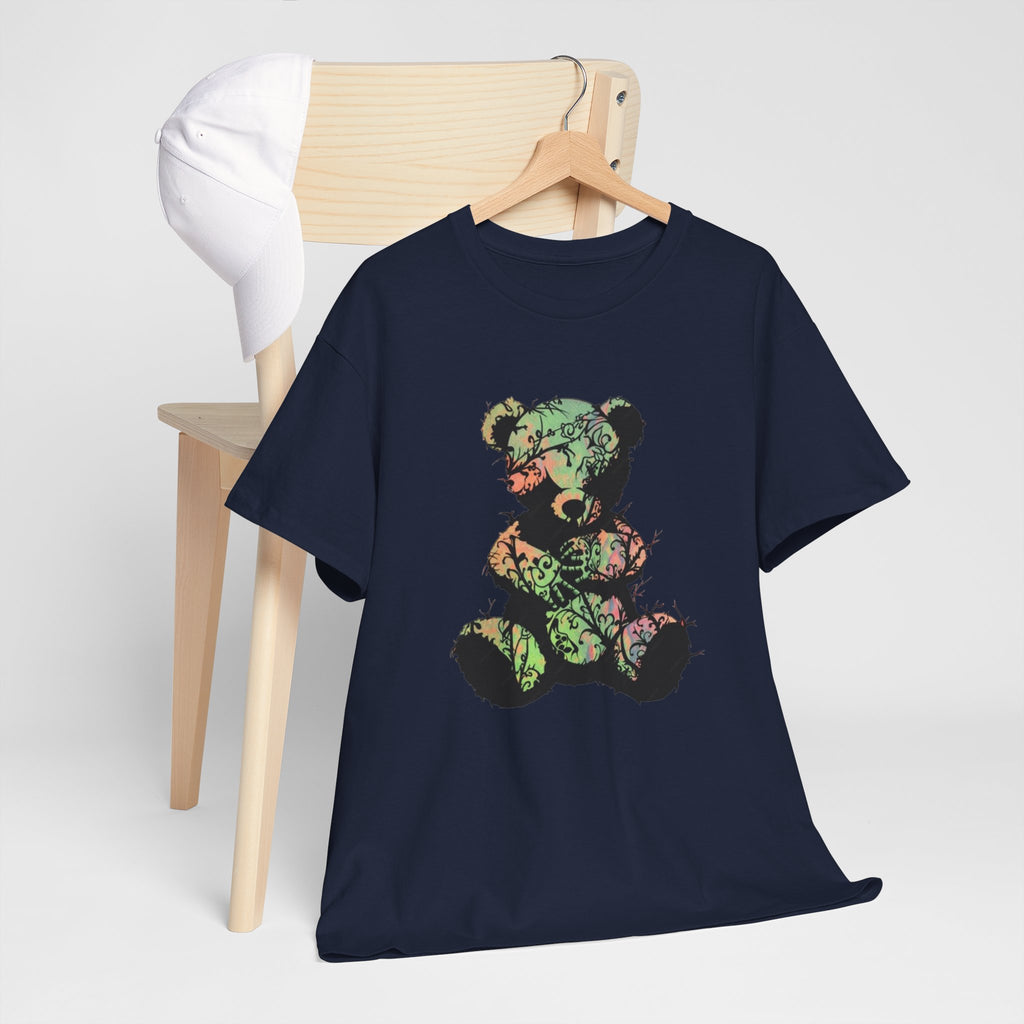 Teddy Bear Graphic Tee — Floral Patchwork Plush Design | Premium Streetwear