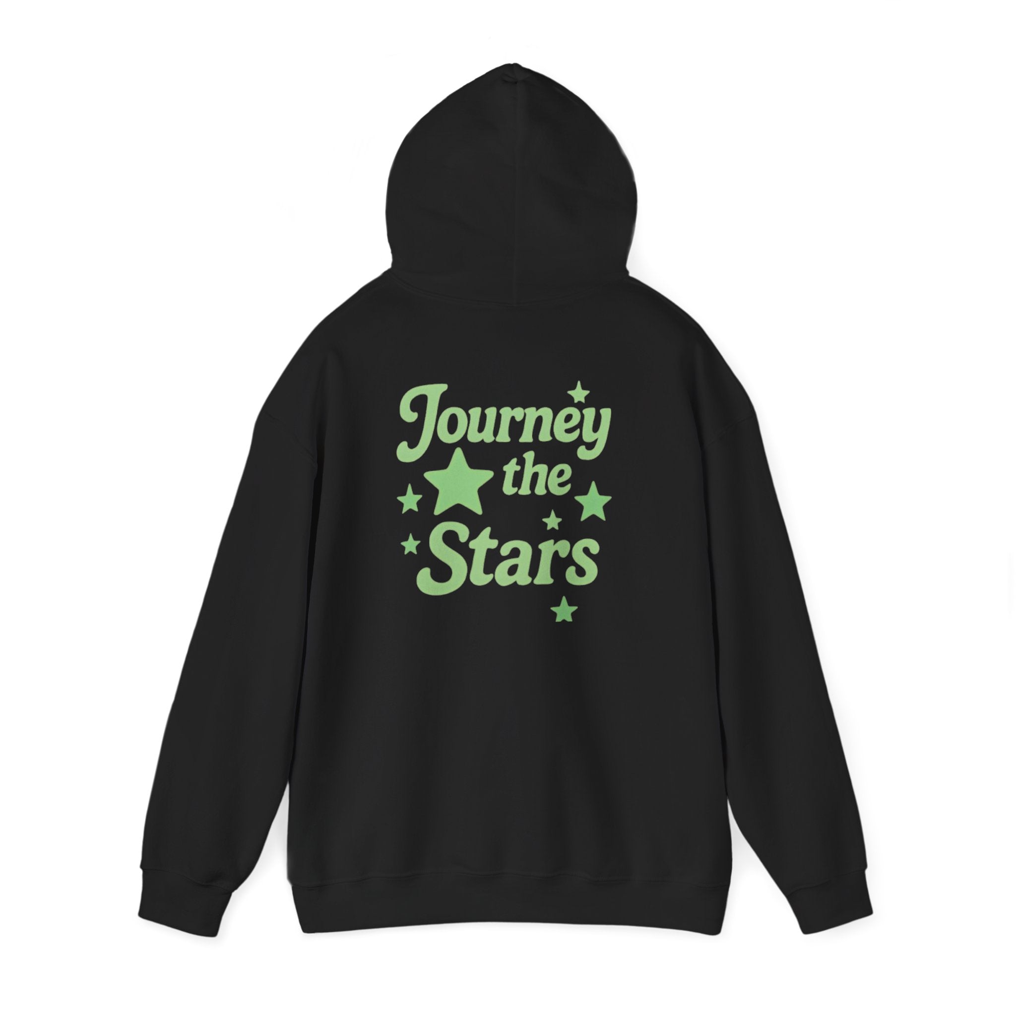Journey the Stars Hoodie — Retro Green Star Graphic Hooded Sweatshirt | Premium Streetwear