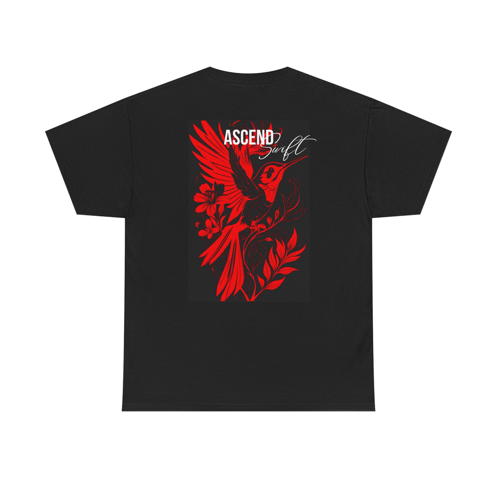 Ascend Red Dove T-Shirt — Minimal Chest Logo & Bold Back Print | Premium Streetwear
