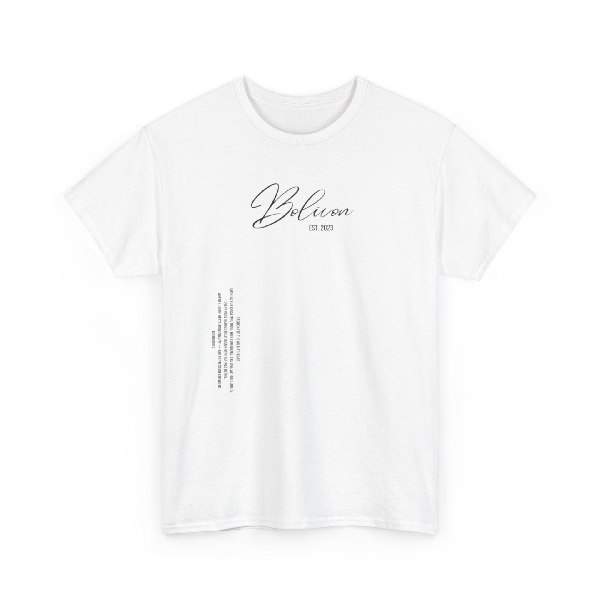 White Bolivon Designer Tee — Exclusive Minimal Graphic T-Shirt | Premium Streetwear