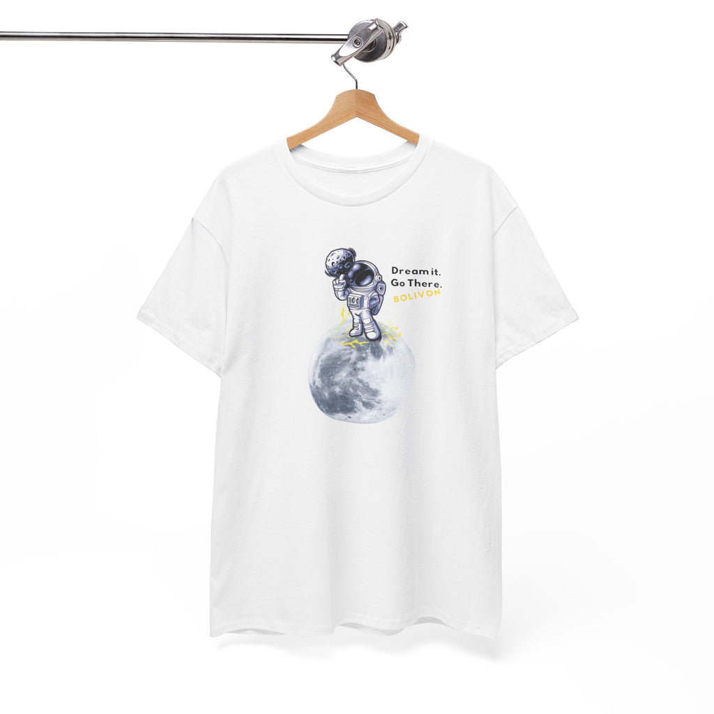 Astronaut on Moon Dream it Go There Space Graphic Tee - Bolivon Studios
