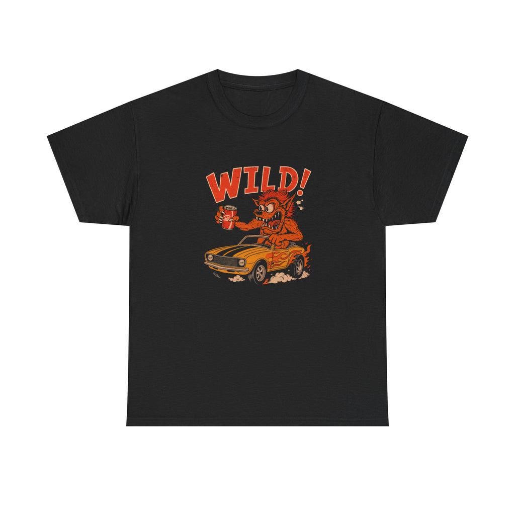 Wild! Orange Monster Graphic Tee — Muscle Car Driving T-Shirt | Premium Streetwear