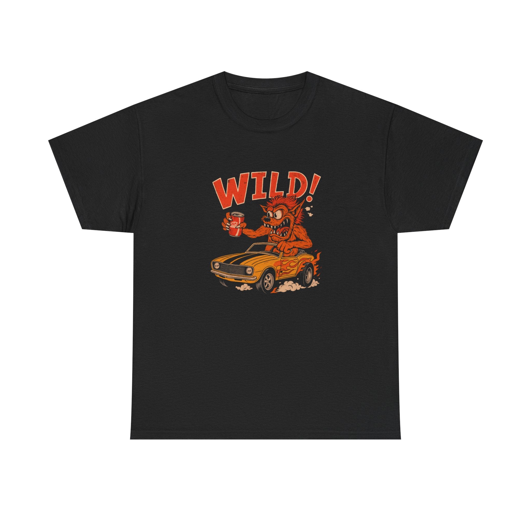 Wild! Orange Monster Graphic Tee — Muscle Car Driving T-Shirt | Premium Streetwear