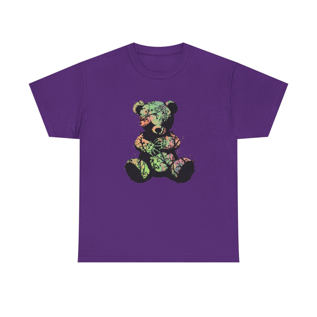 Teddy Bear Graphic Tee — Floral Patchwork Plush Design | Premium Streetwear