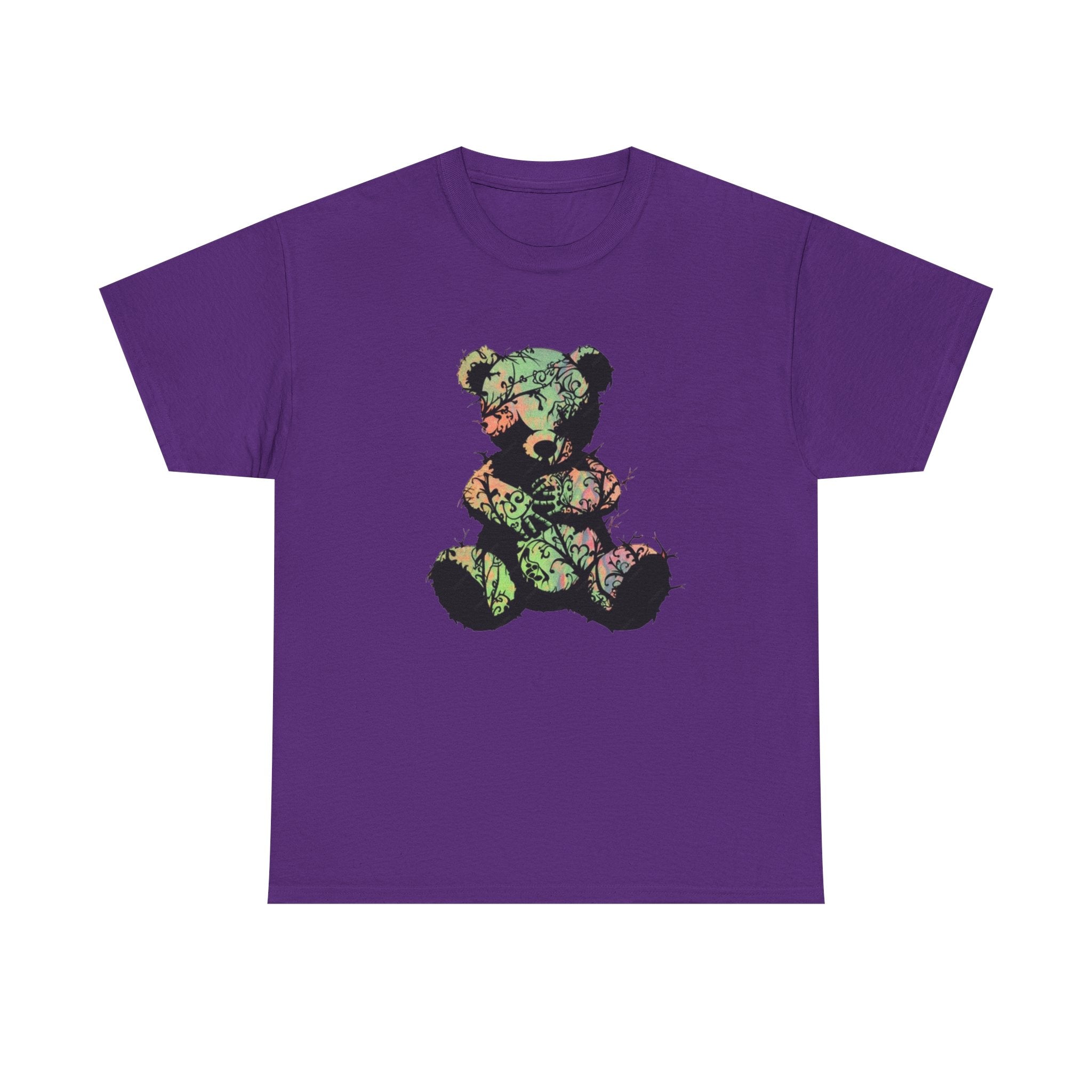 Teddy Bear Graphic Tee — Floral Patchwork Plush Design | Premium Streetwear