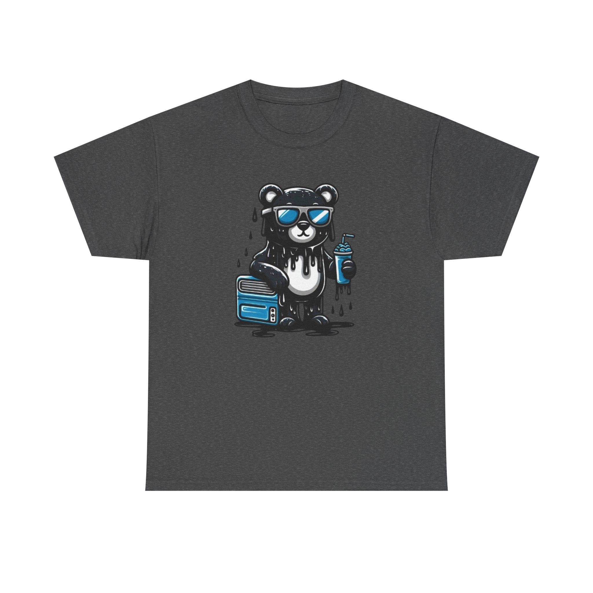Cool Drip Bear T‑Shirt – Sunglasses Panda with Paint Can Graphic Tee Streetwear Style