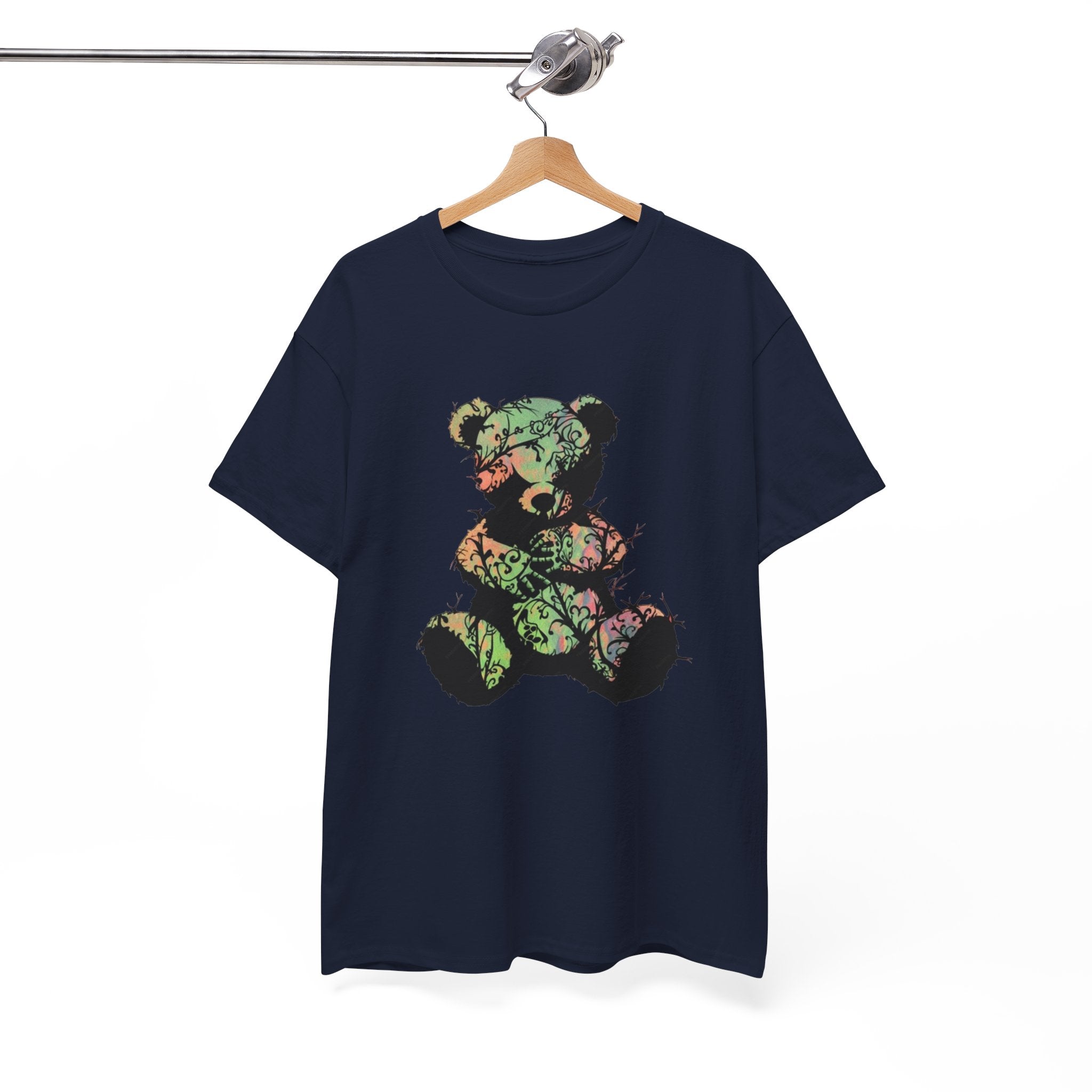 Teddy Bear Graphic Tee — Floral Patchwork Plush Design | Premium Streetwear