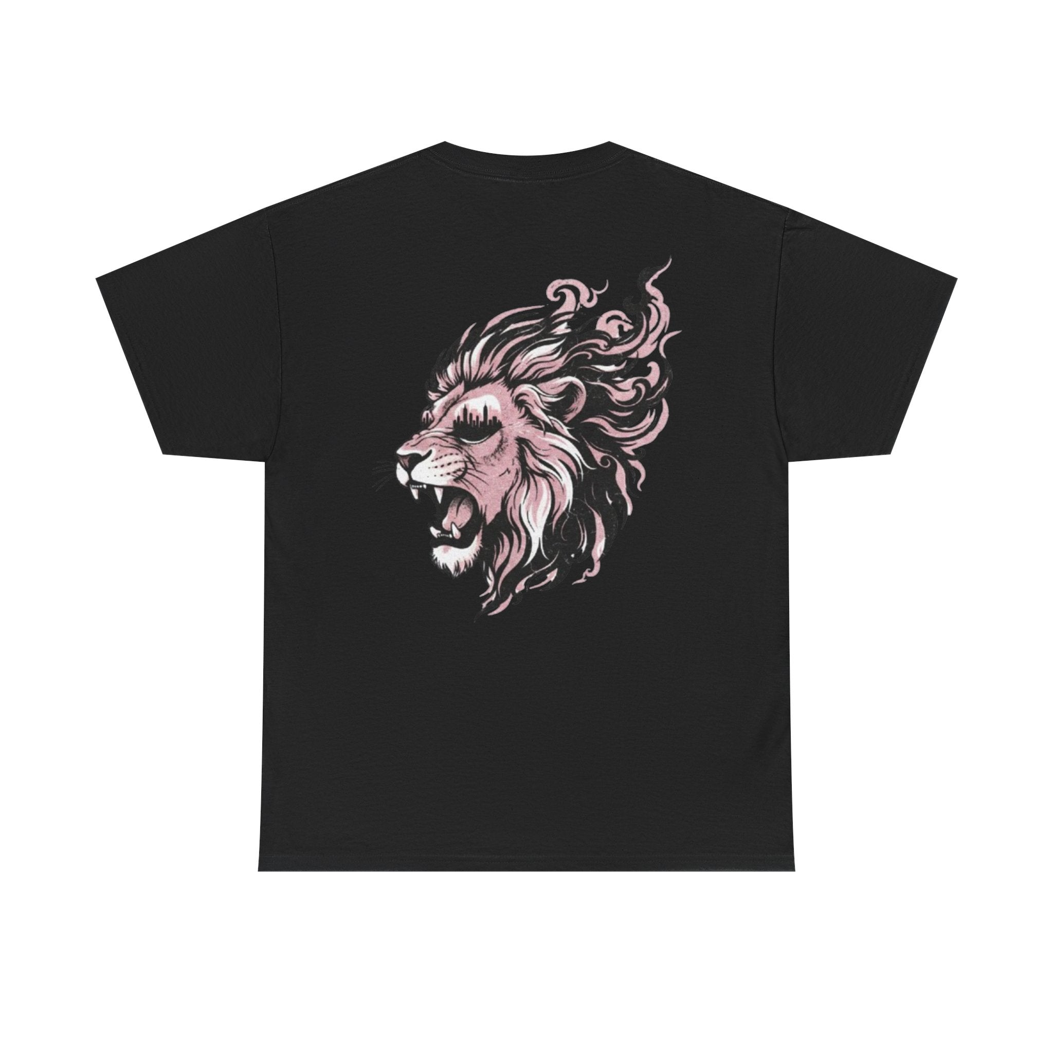 Lion's Mane Graphic Tee — Roaring Pink Ink Back Print