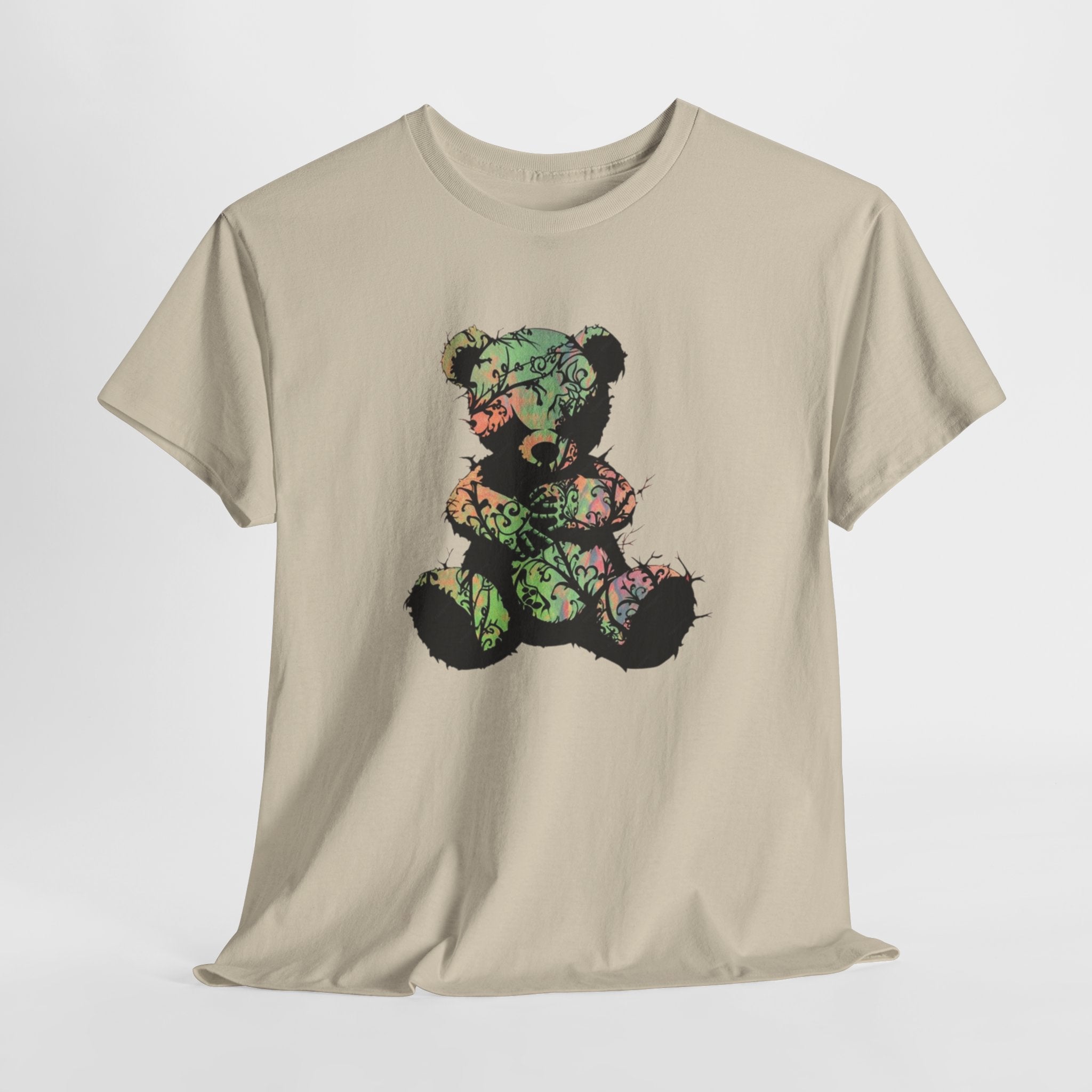 Teddy Bear Graphic Tee — Floral Patchwork Plush Design | Premium Streetwear