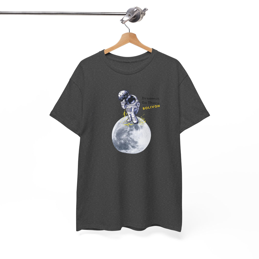 Astronaut on Moon T-Shirt — 'Dream it. Go there.' Space Graphic Tee | Premium Streetwear