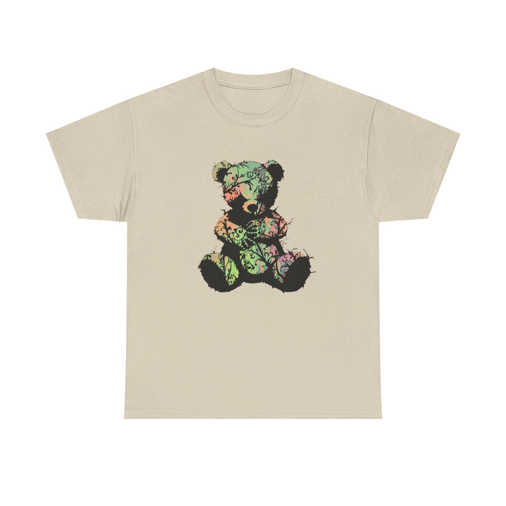 Teddy Bear Graphic Tee — Floral Patchwork Plush Design | Premium Streetwear