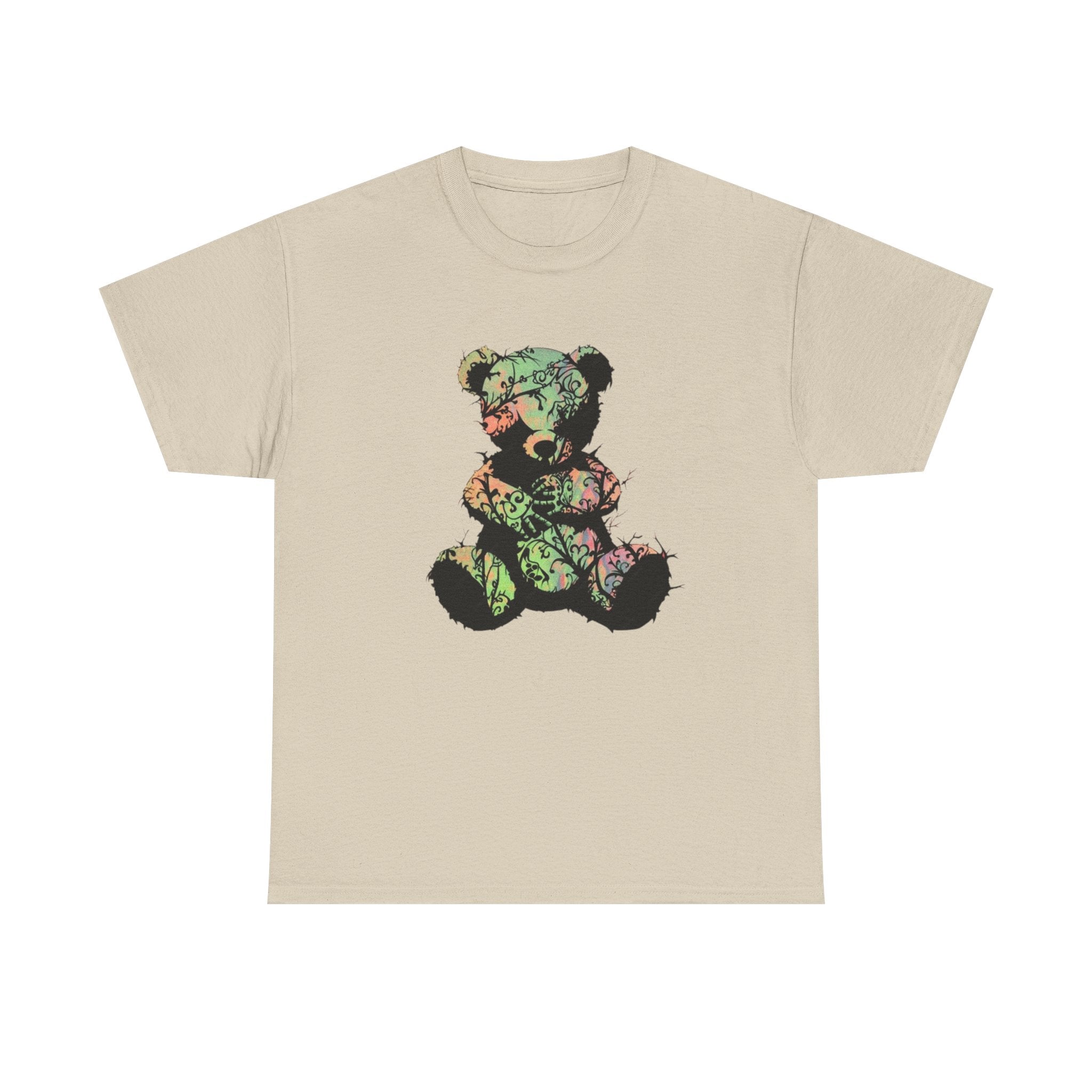 Teddy Bear Graphic Tee — Floral Patchwork Plush Design | Premium Streetwear