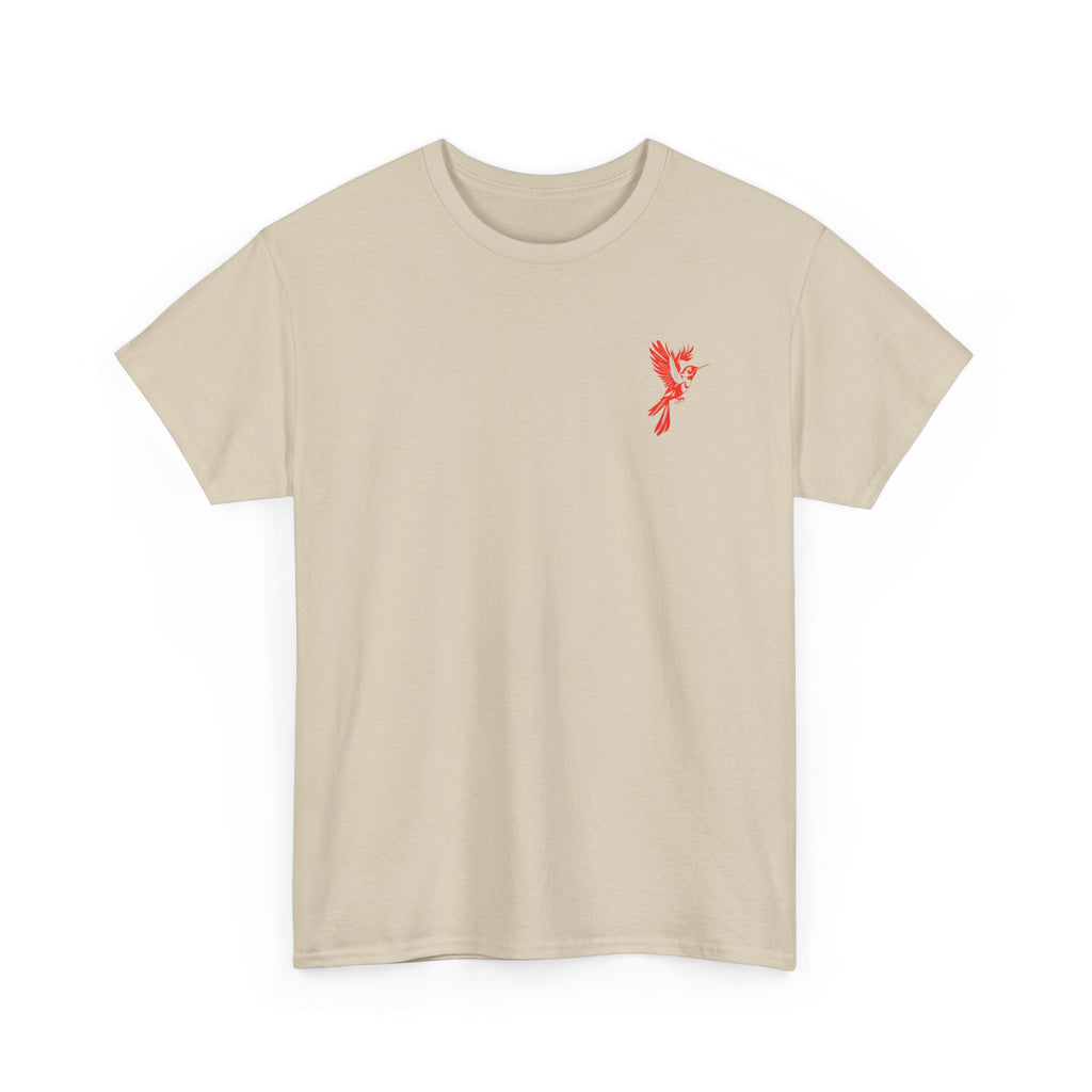 Ascend Red Dove T-Shirt — Minimal Chest Logo & Bold Back Print | Premium Streetwear