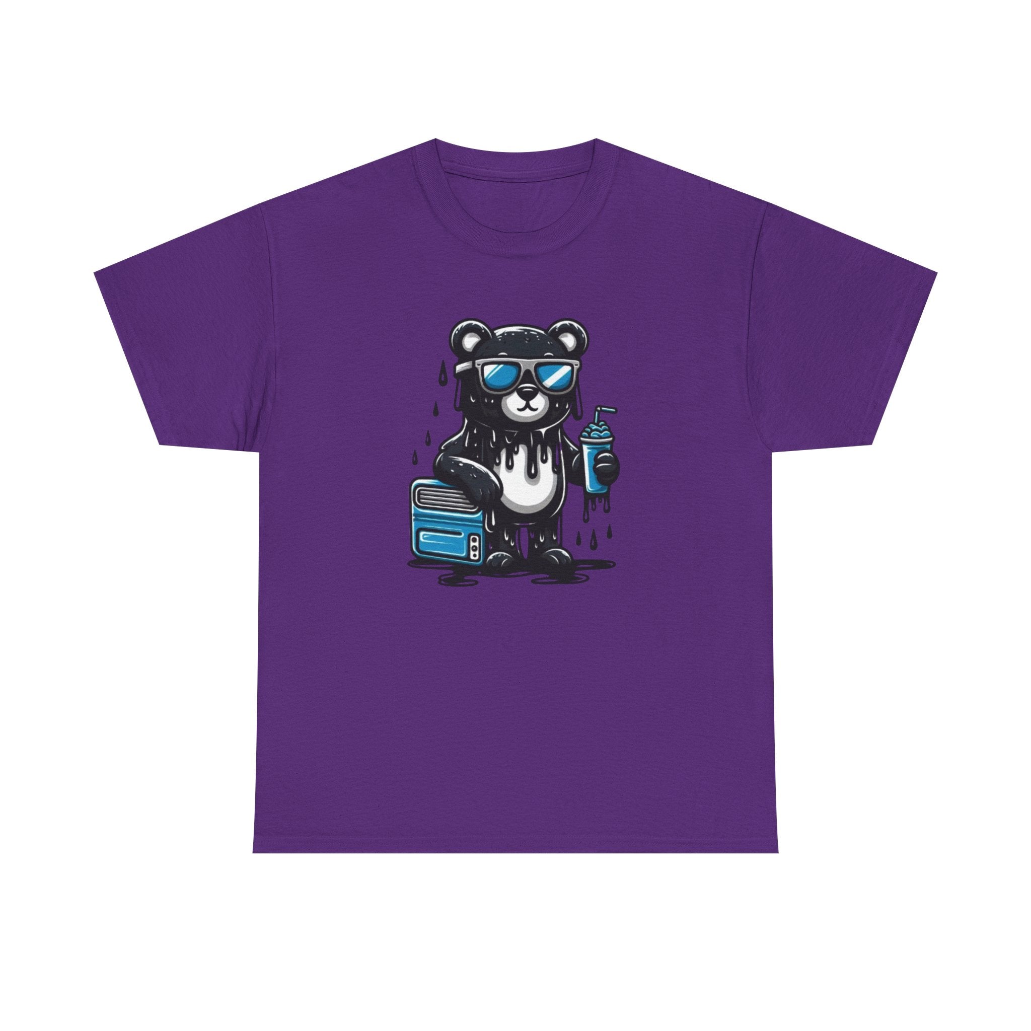 Cool Drip Bear T‑Shirt – Sunglasses Panda with Paint Can Graphic Tee Streetwear Style