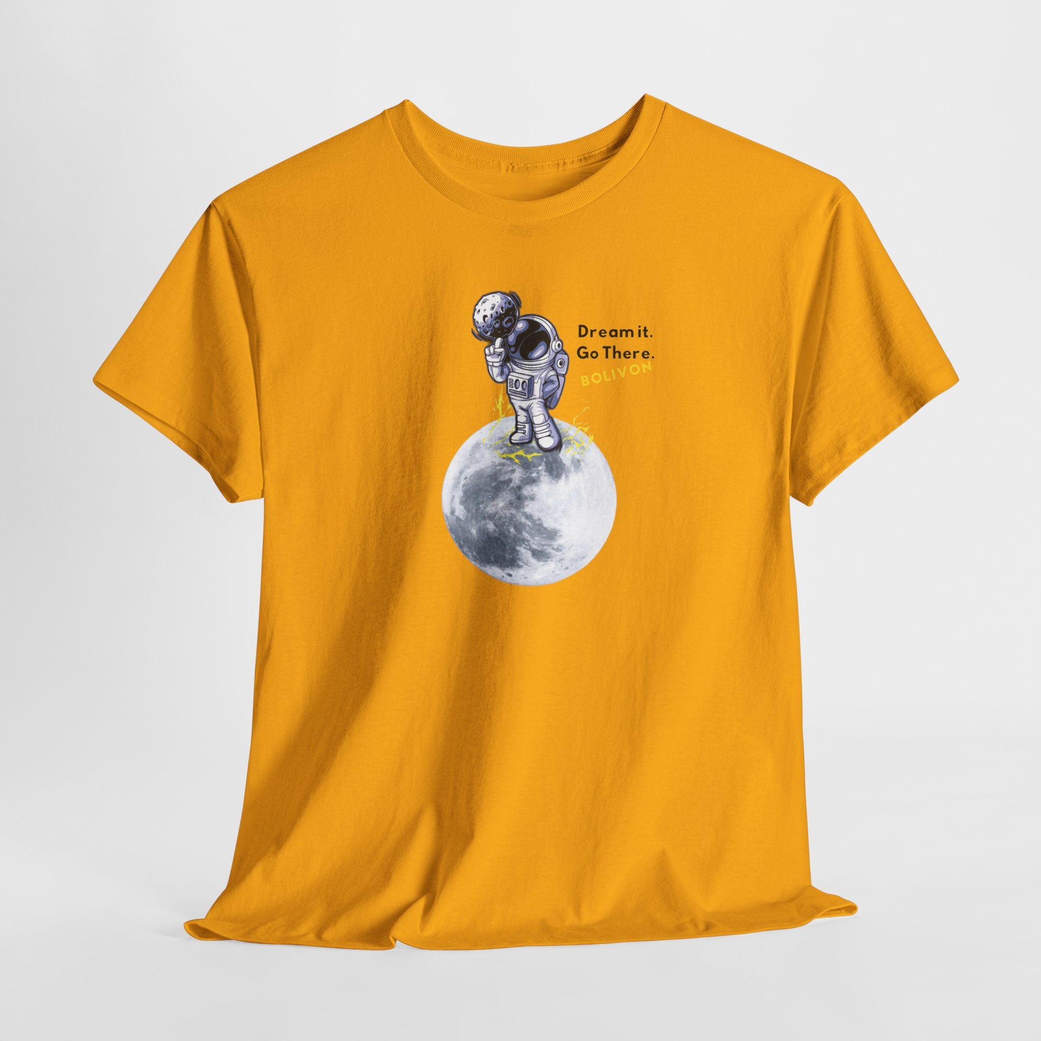 Astronaut on Moon T-Shirt — 'Dream it. Go there.' Space Graphic Tee | Premium Streetwear
