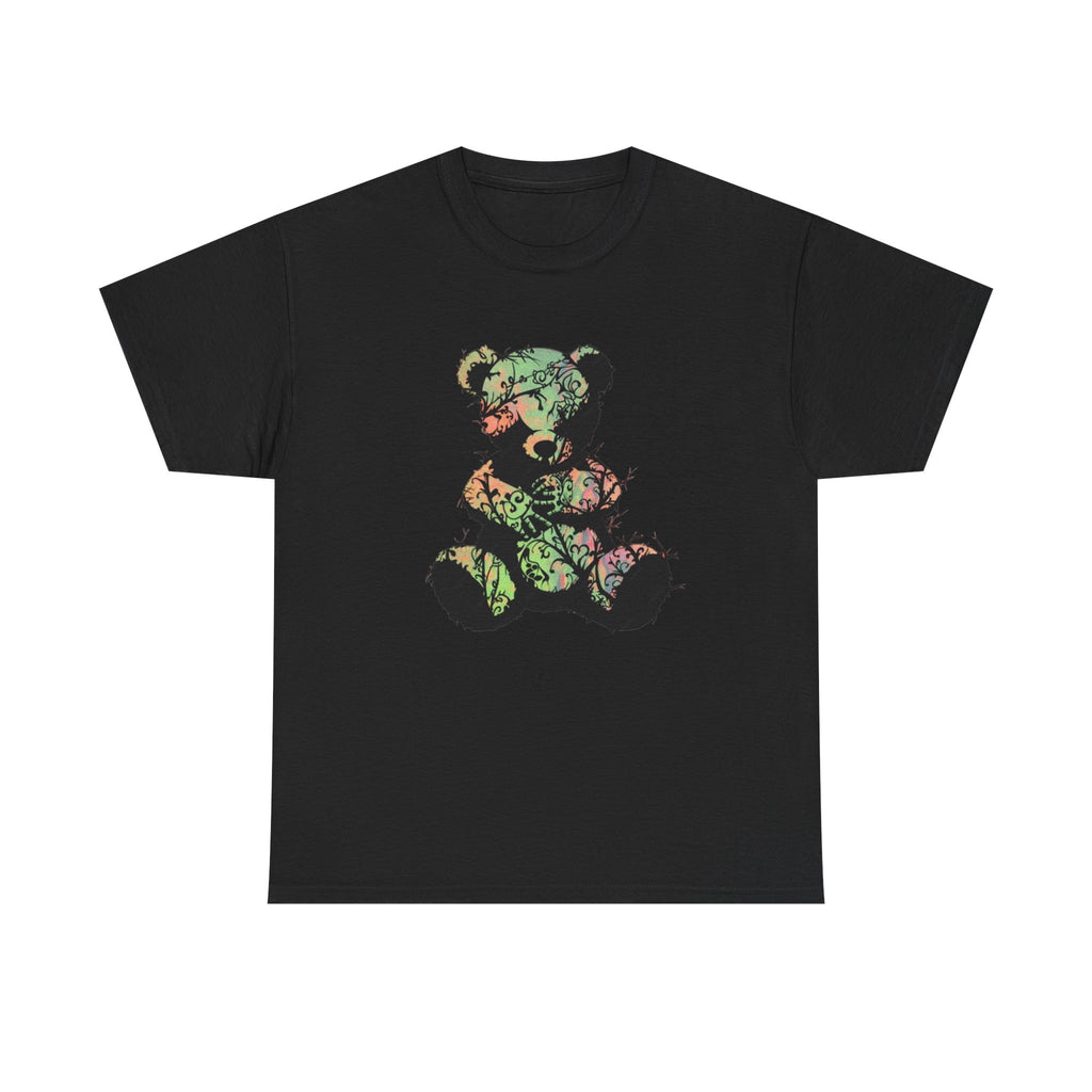 Teddy Bear Graphic Tee — Floral Patchwork Plush Design | Premium Streetwear