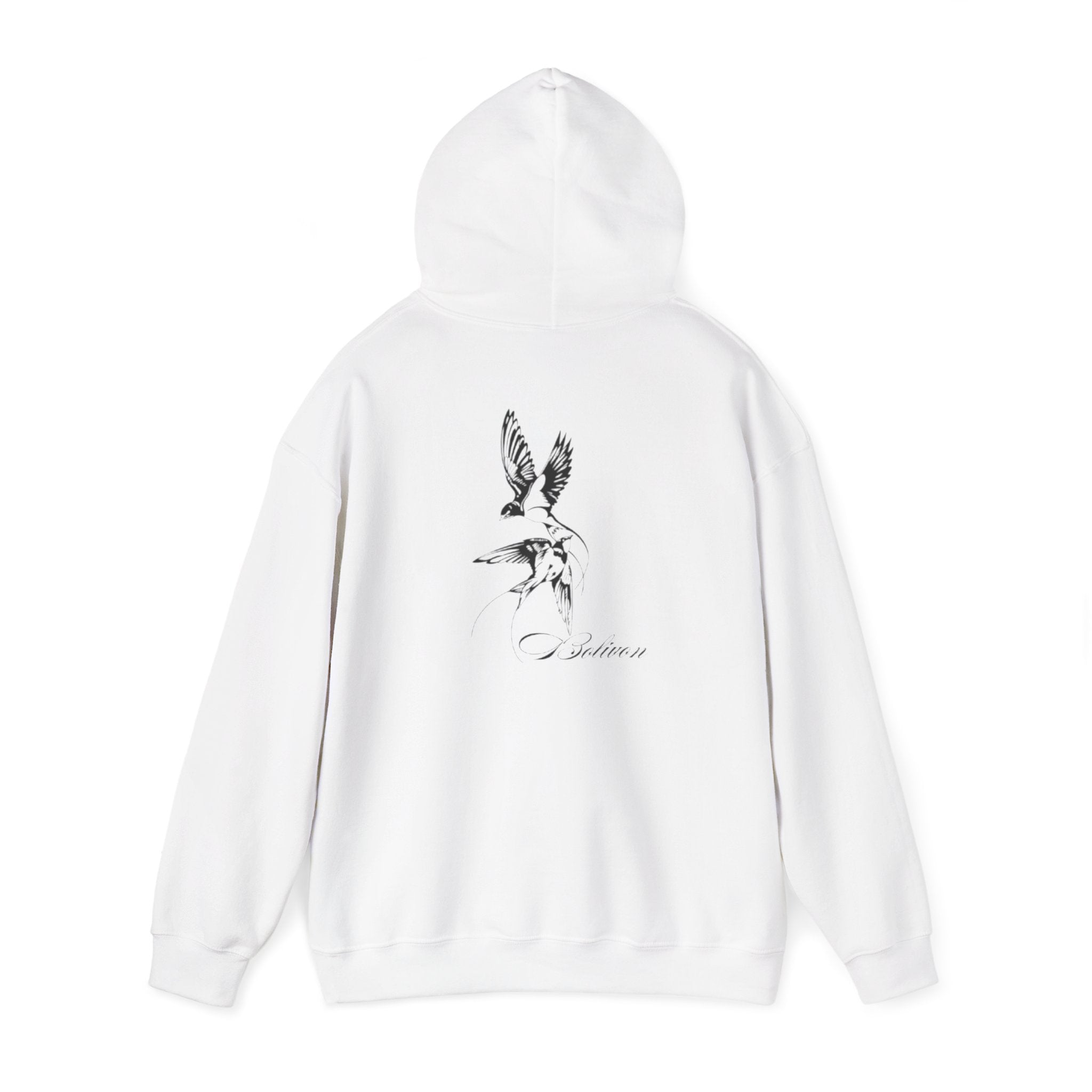 Dove Flight Hoodie — Minimal Black Bird Illustration Pullover | Premium Streetwear