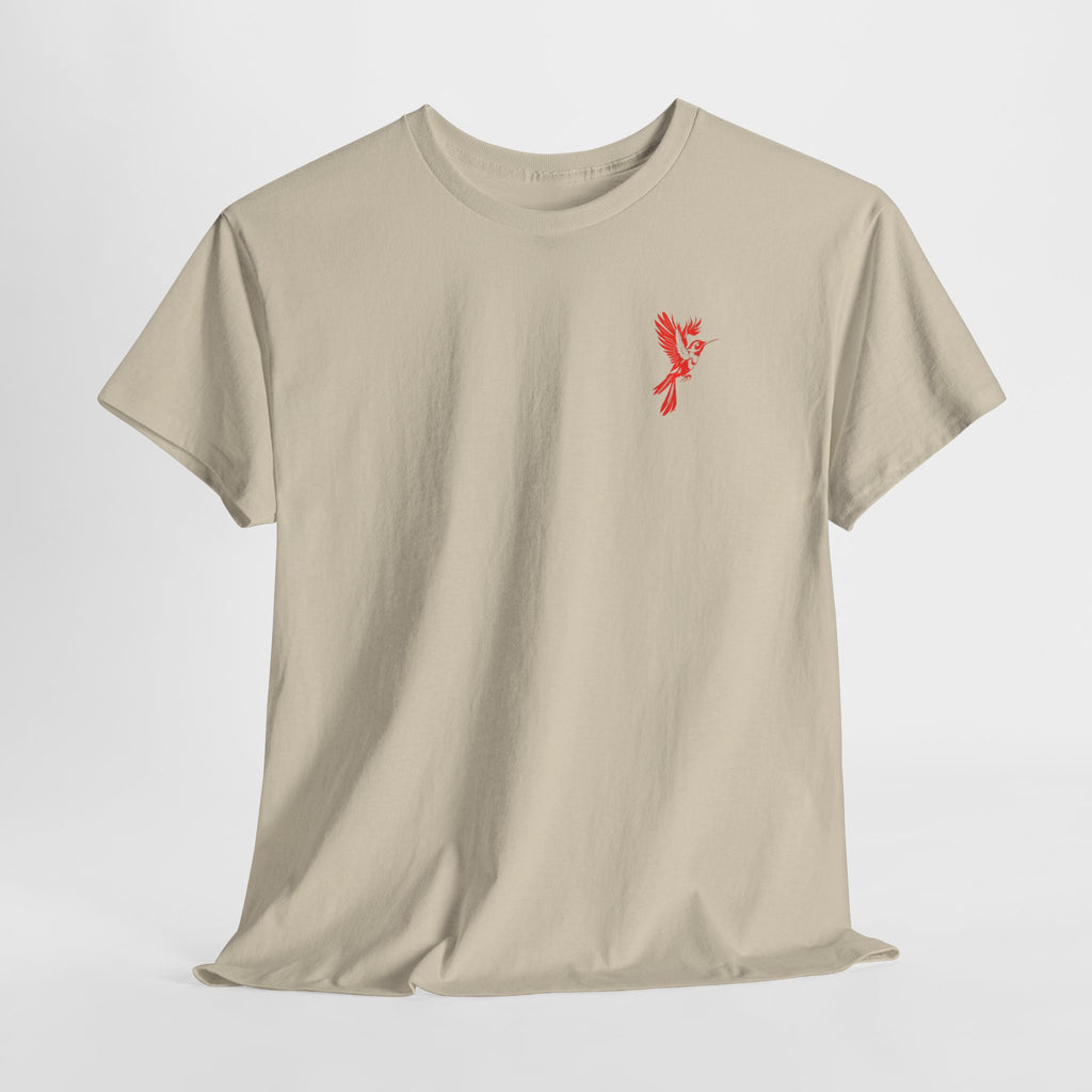 Ascend Red Dove T-Shirt — Minimal Chest Logo & Bold Back Print | Premium Streetwear