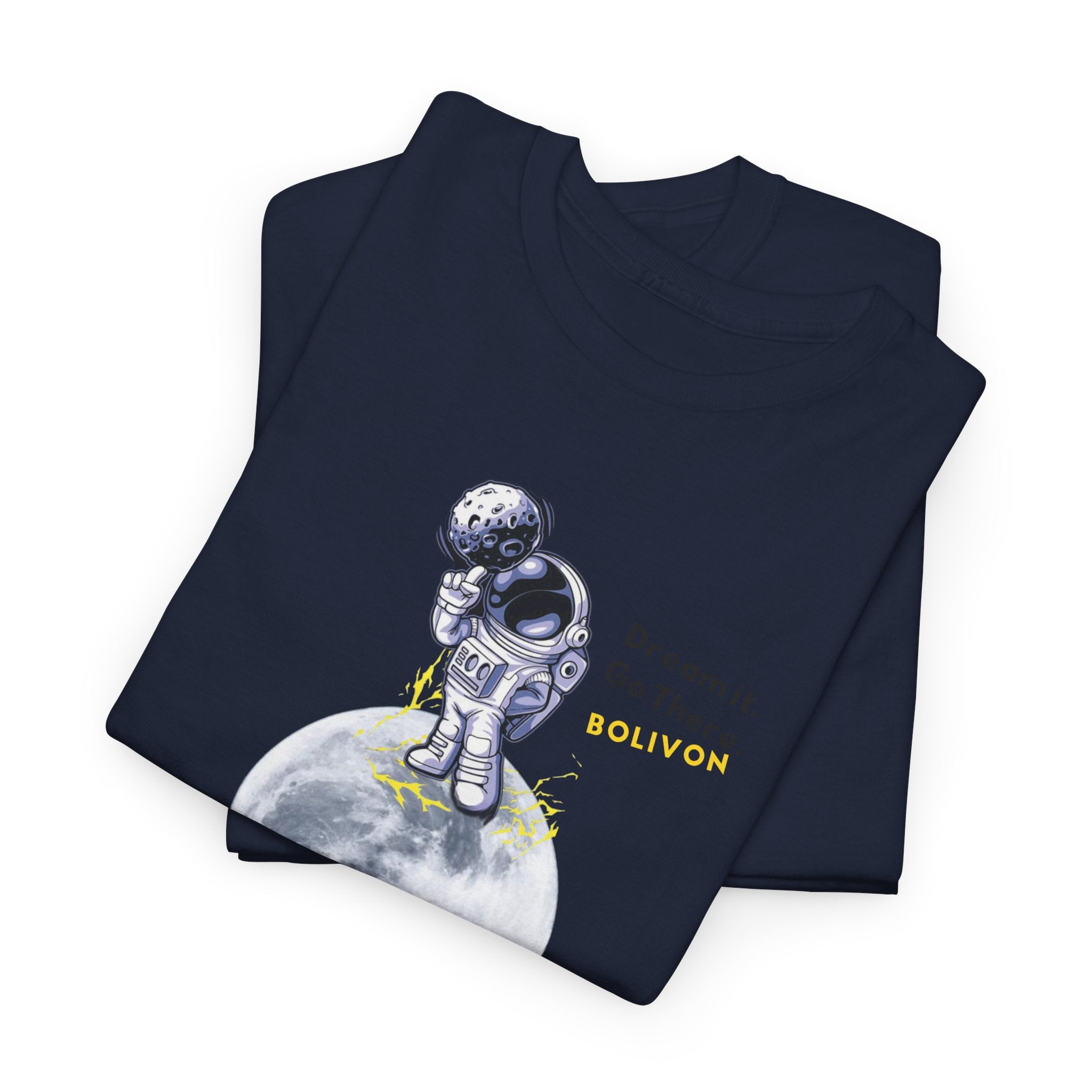 Astronaut on Moon T-Shirt — 'Dream it. Go there.' Space Graphic Tee | Premium Streetwear